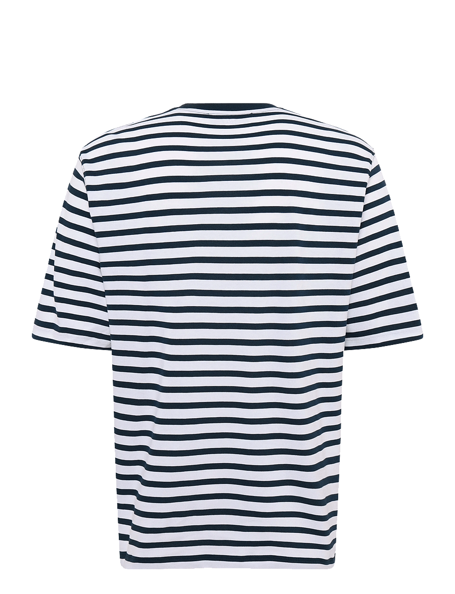 AMI - Striped T Shirt Mariniere - kortärmade t-shirts - blue - 1