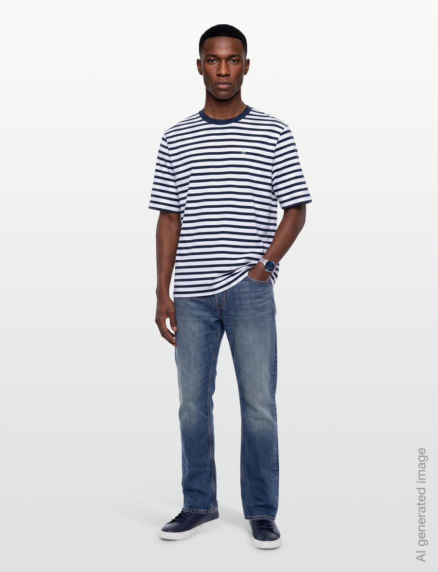 AMI - Striped T Shirt Mariniere - lühikeste varrukatega t-särgid - blue - 0