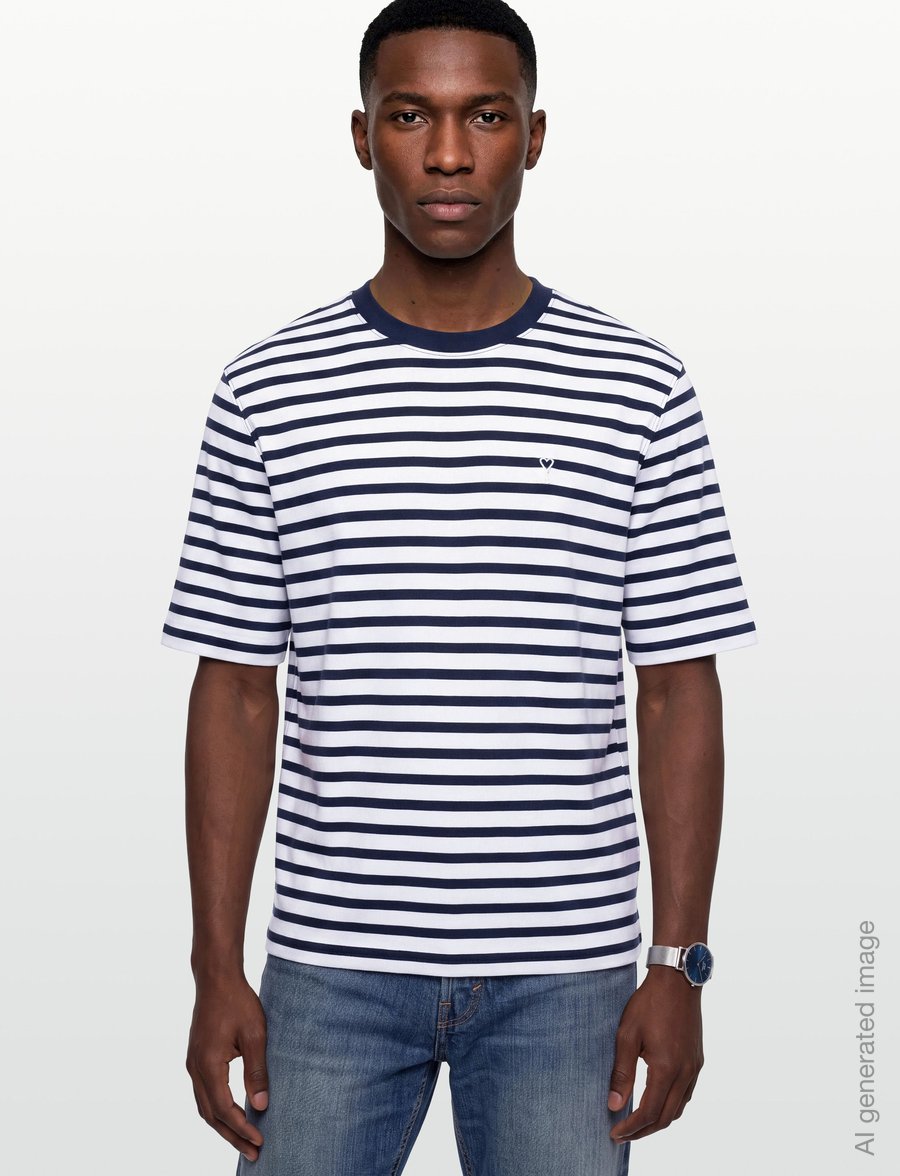 AMI - Striped T Shirt Mariniere - lühikeste varrukatega t-särgid - blue - 3