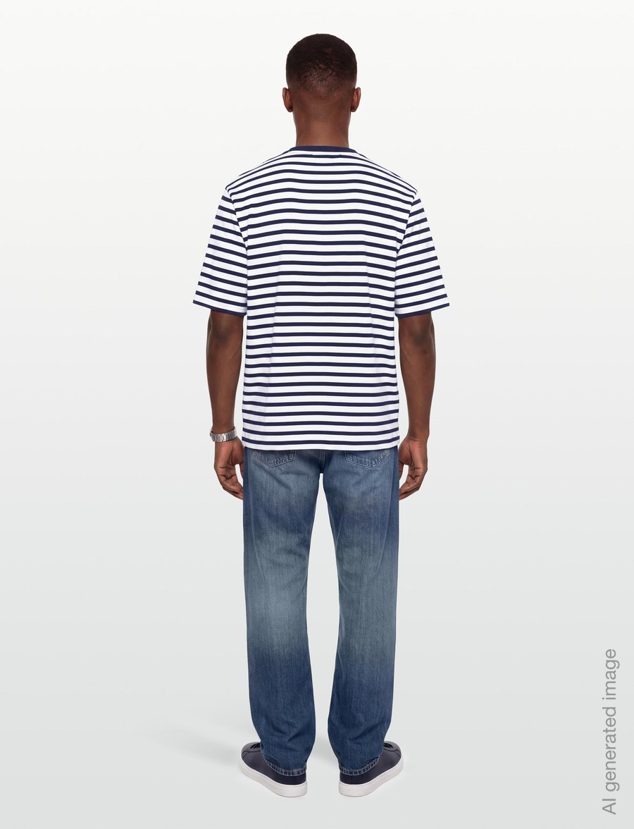 AMI - Striped T Shirt Mariniere - lühikeste varrukatega t-särgid - blue - 4