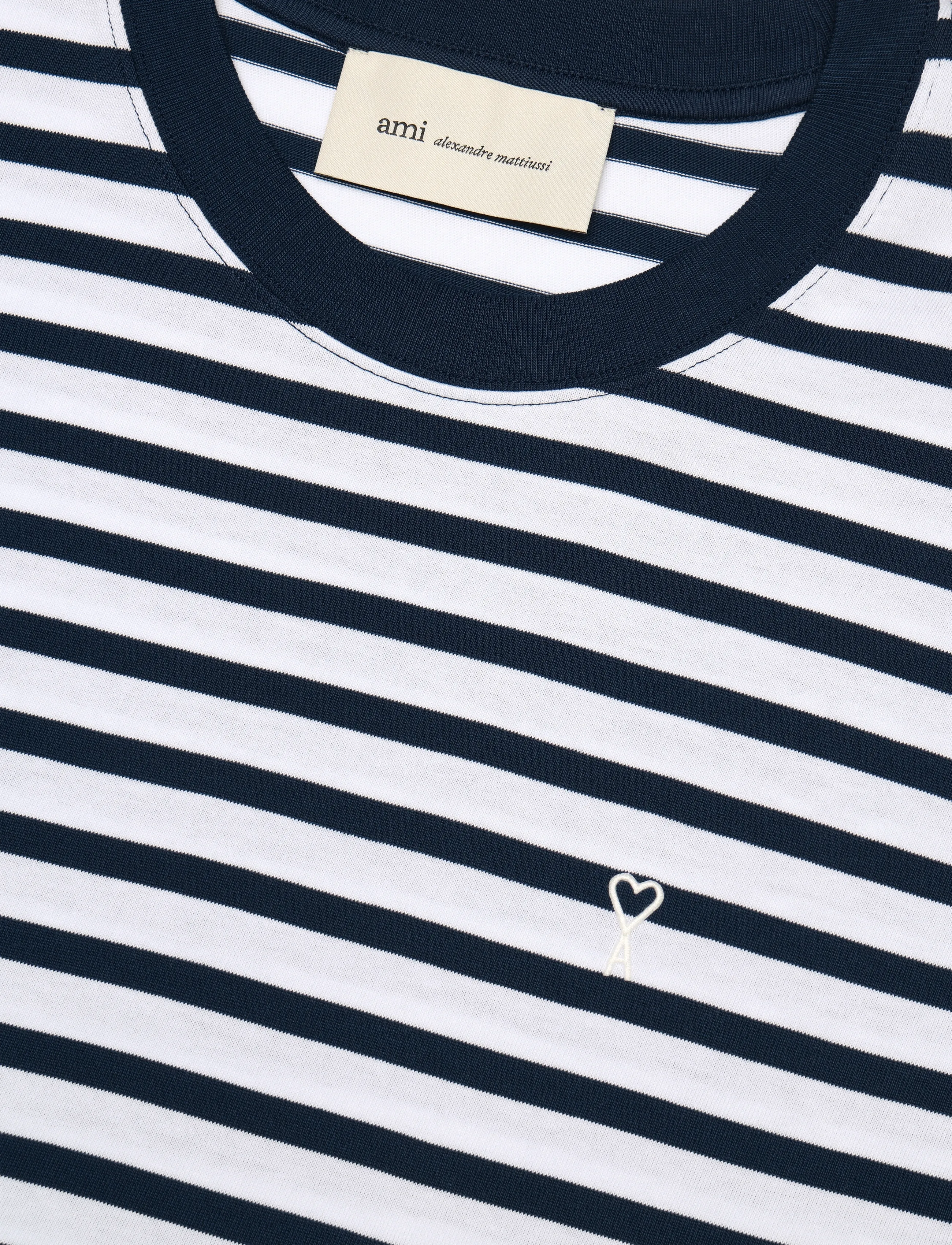 AMI - Striped T Shirt Mariniere - kortärmade t-shirts - blue - 2