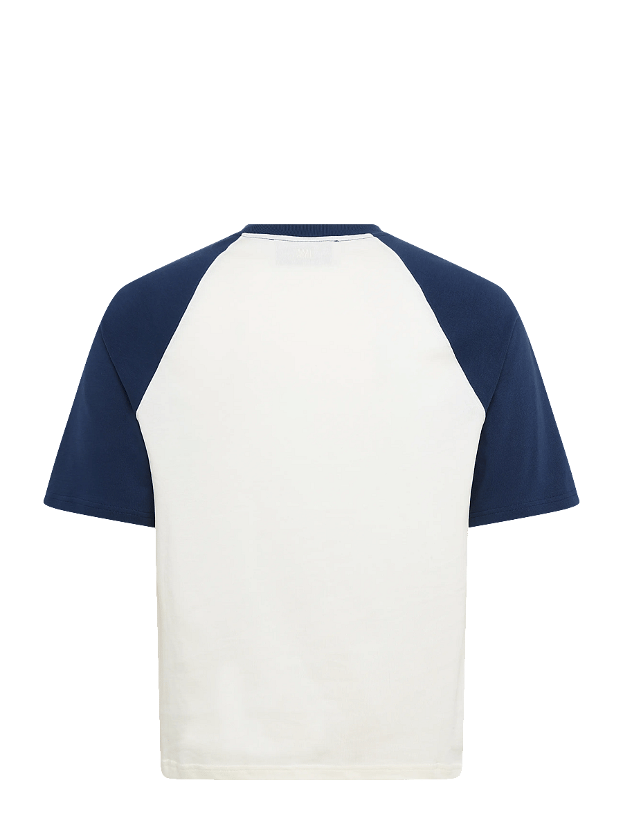 AMI - Ami De Coeur Knitted Patch T Shirt - kortärmade t-shirts - white - 2