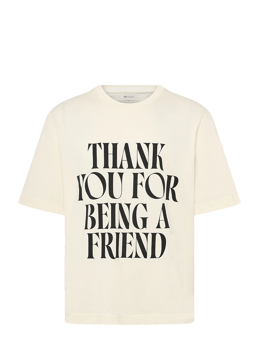 AMI - Short Sleeves T Shirt - kurzärmelige t-shirts - beige - 0