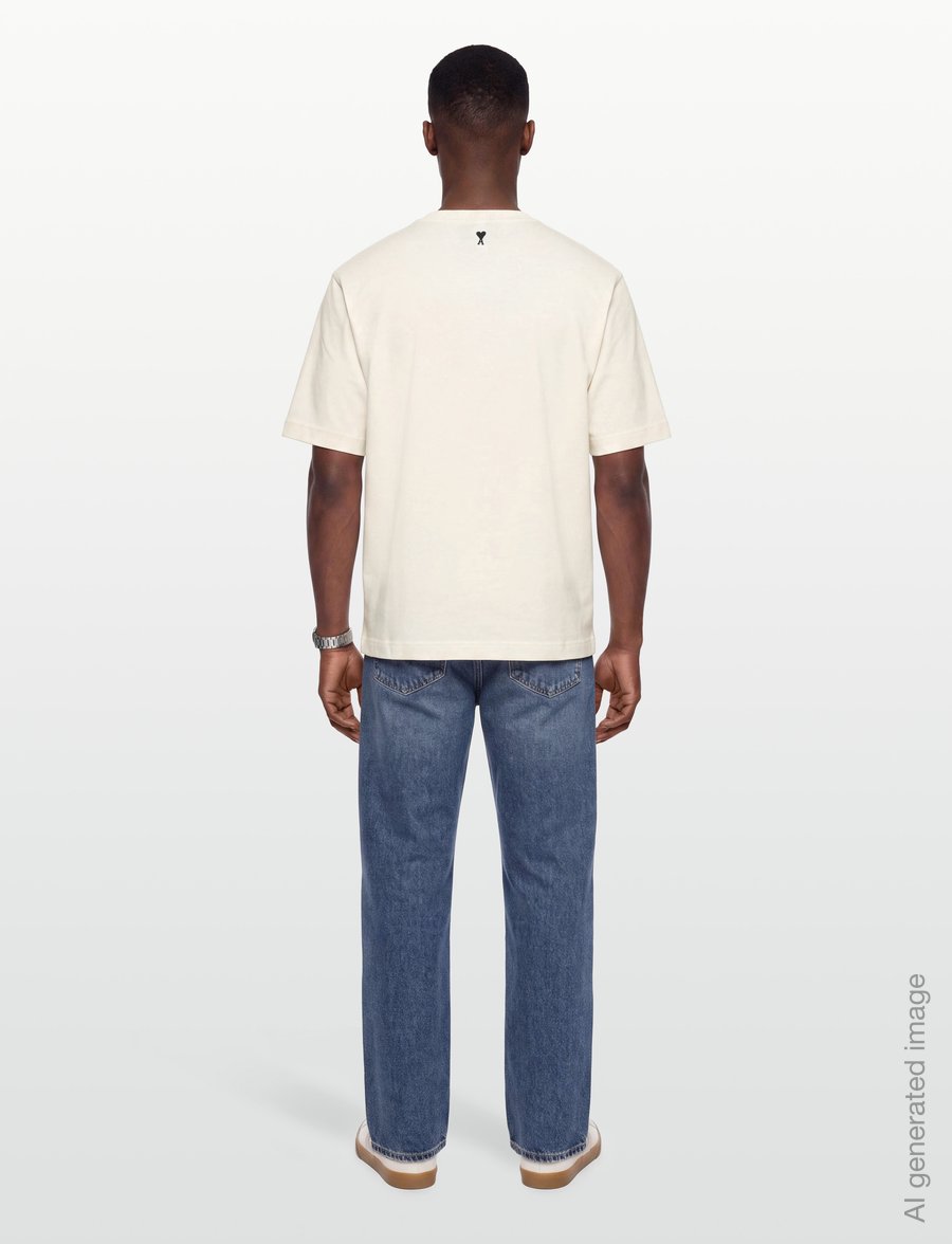 AMI - Heritage Print T Shirt - t-krekli ar īsām piedurknēm - beige - 4