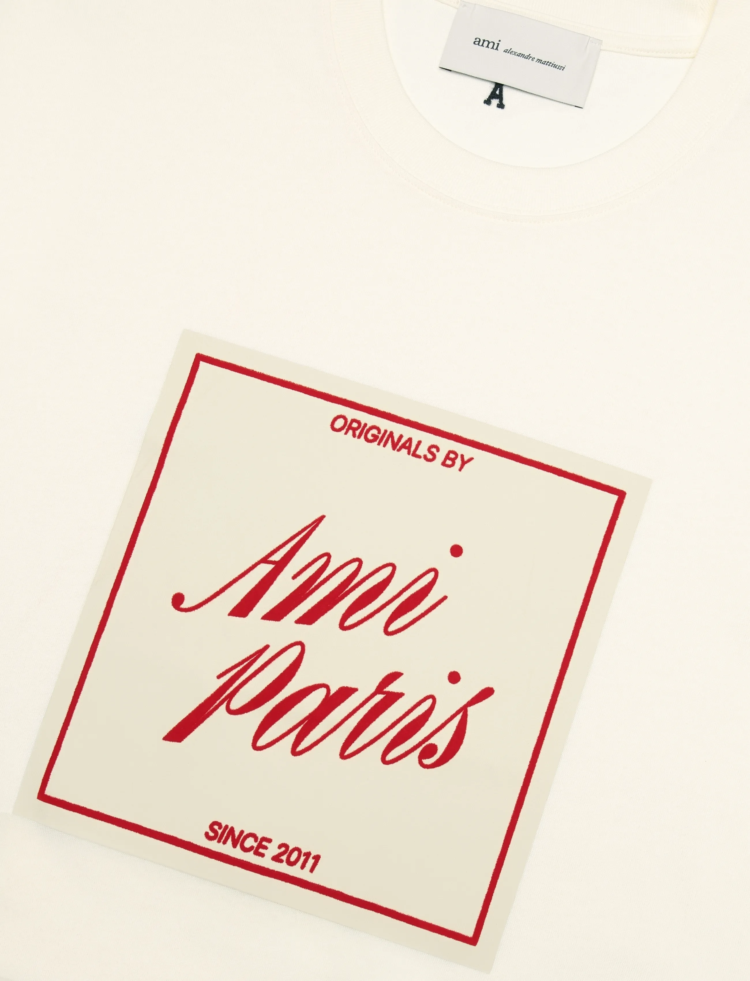AMI - Heritage Print T Shirt - beige - 2