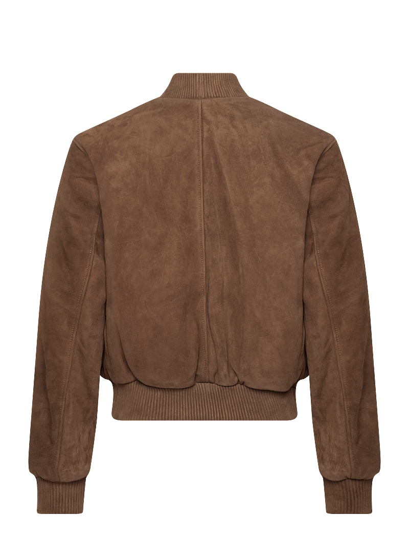 AMI - ZIPPED JACKET WITH EMBOSSED AMI DE COEUR - herbstjacken - 216 : noisette - 1