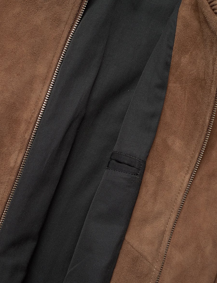 AMI - ZIPPED JACKET WITH EMBOSSED AMI DE COEUR - fall jackets - 216 : noisette - 4