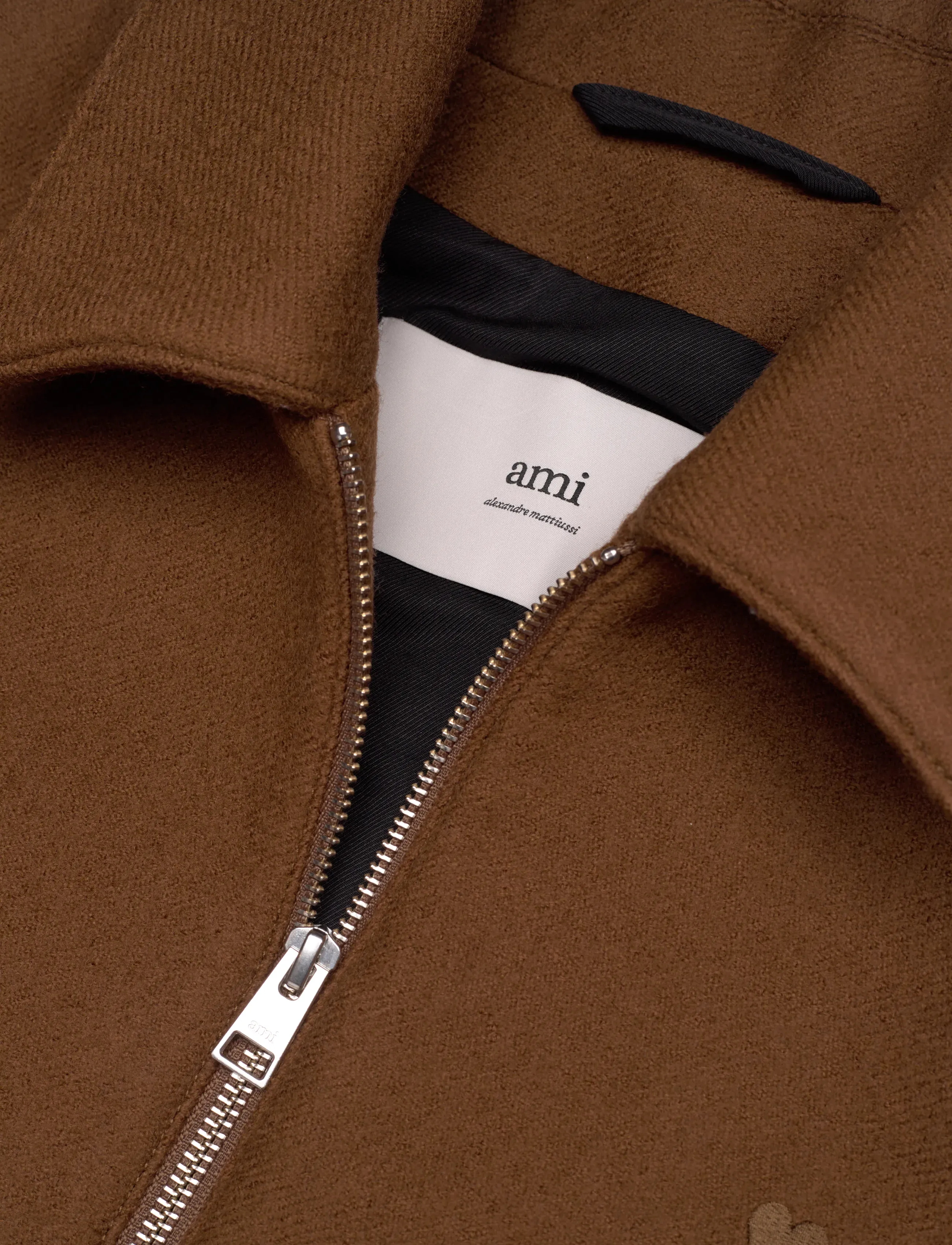 AMI - AMI DE COEUR ZIPPED JACKET - 216 : noisette - 2
