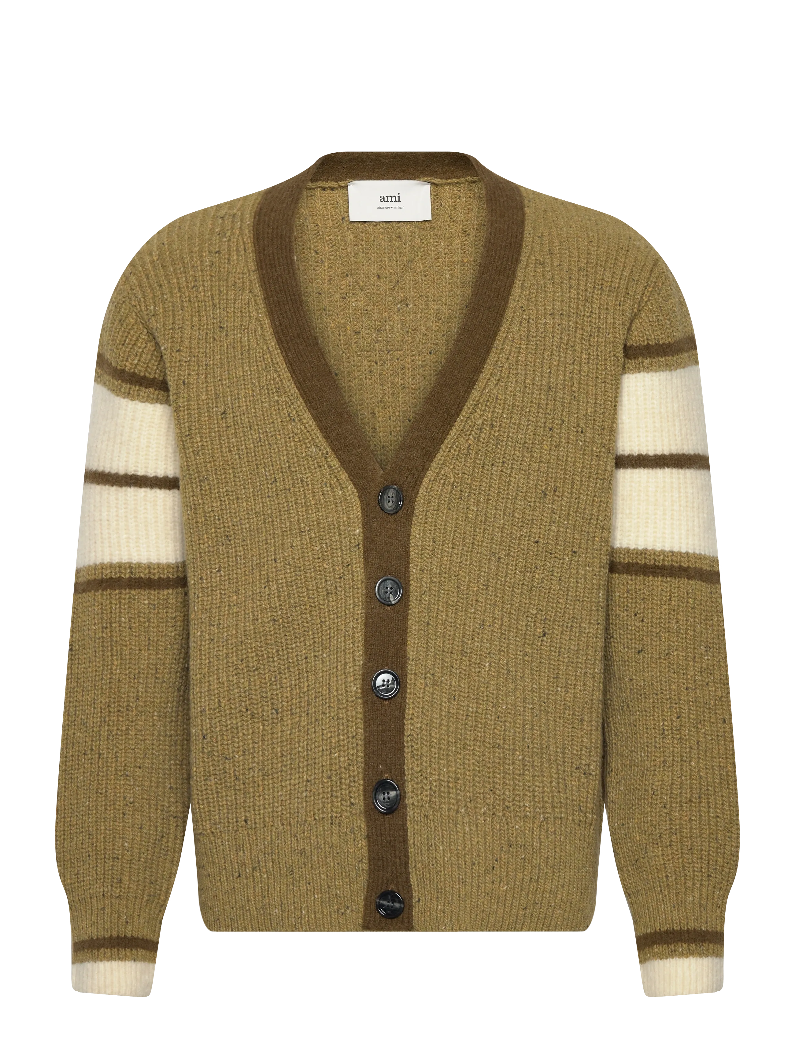 AMI COLLEGE CARDIGAN - Kleidung - 374 : VERT LICHEN / khaki/green