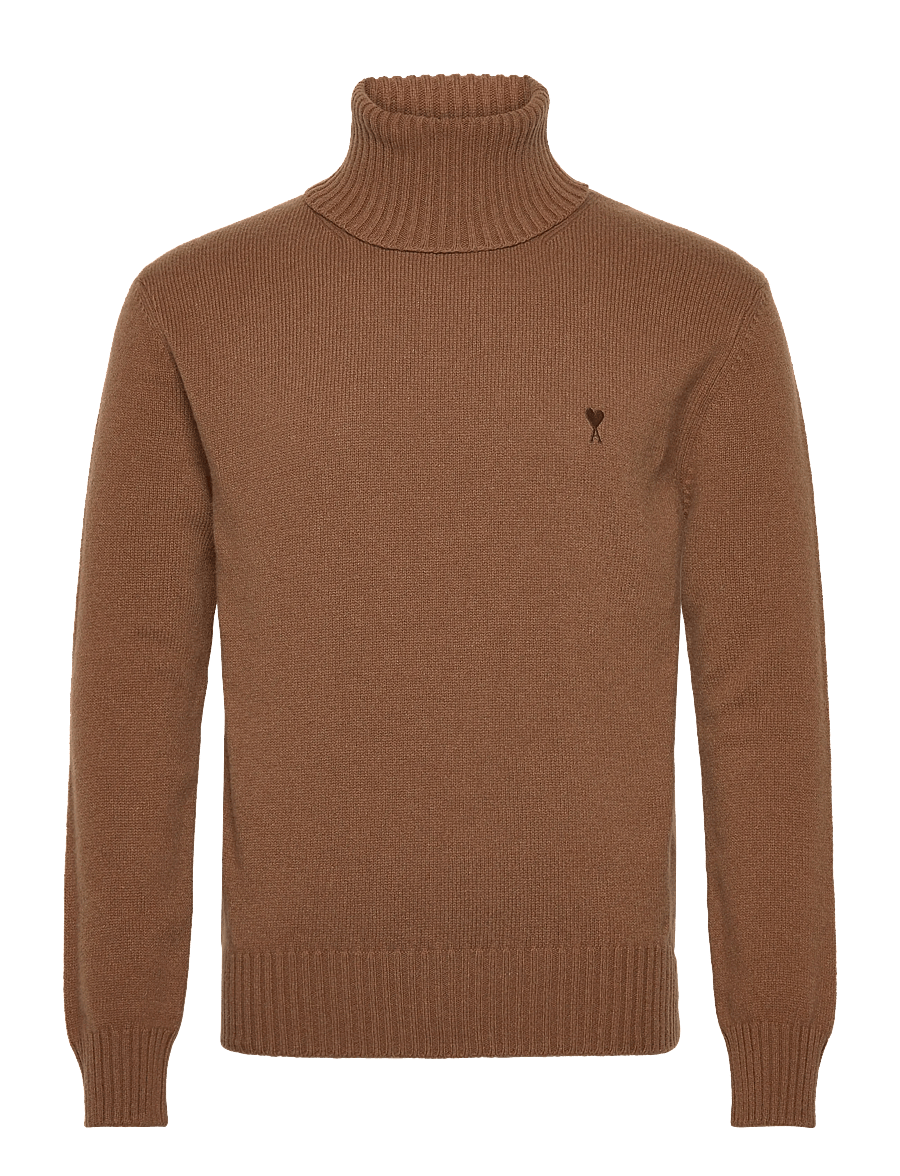 AMI - AMI DE COEUR TURTLE NECK SWEATER - rollkragen - 216 : noisette - 0