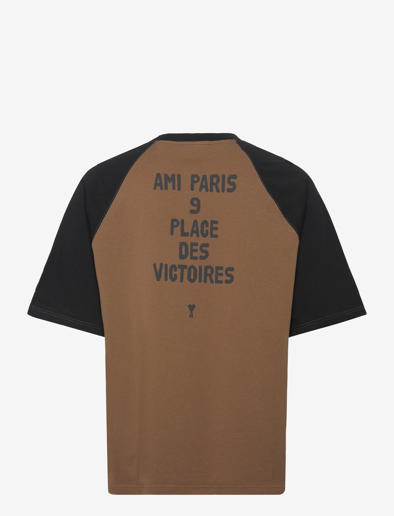 AMI - SHORT SLEEVES TEESHIRT PATCH - short-sleeved t-shirts - 2162 : noisette/noir - 1
