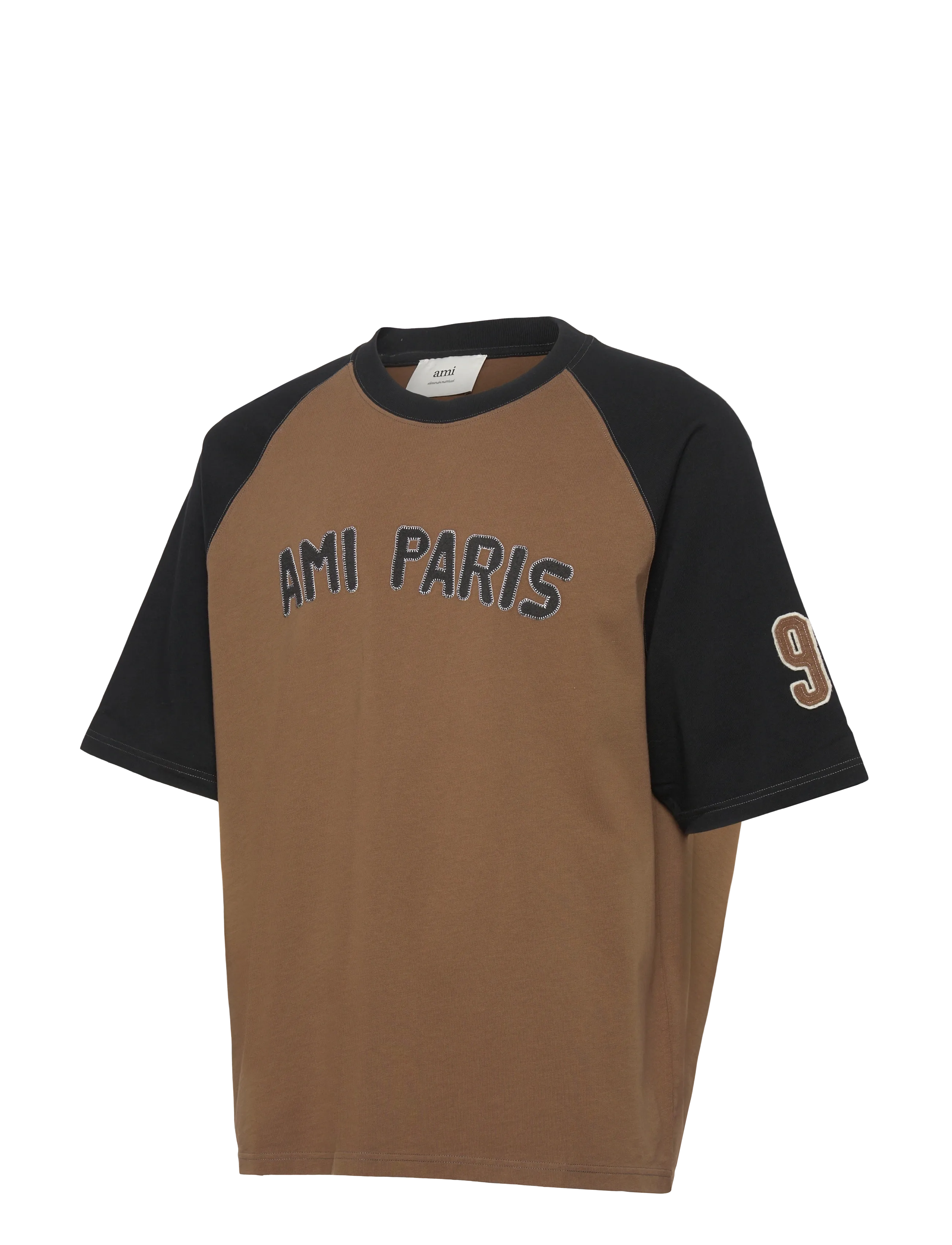 AMI - SHORT SLEEVES TEESHIRT PATCH - kurzärmelig - 2162 : noisette/noir - 2