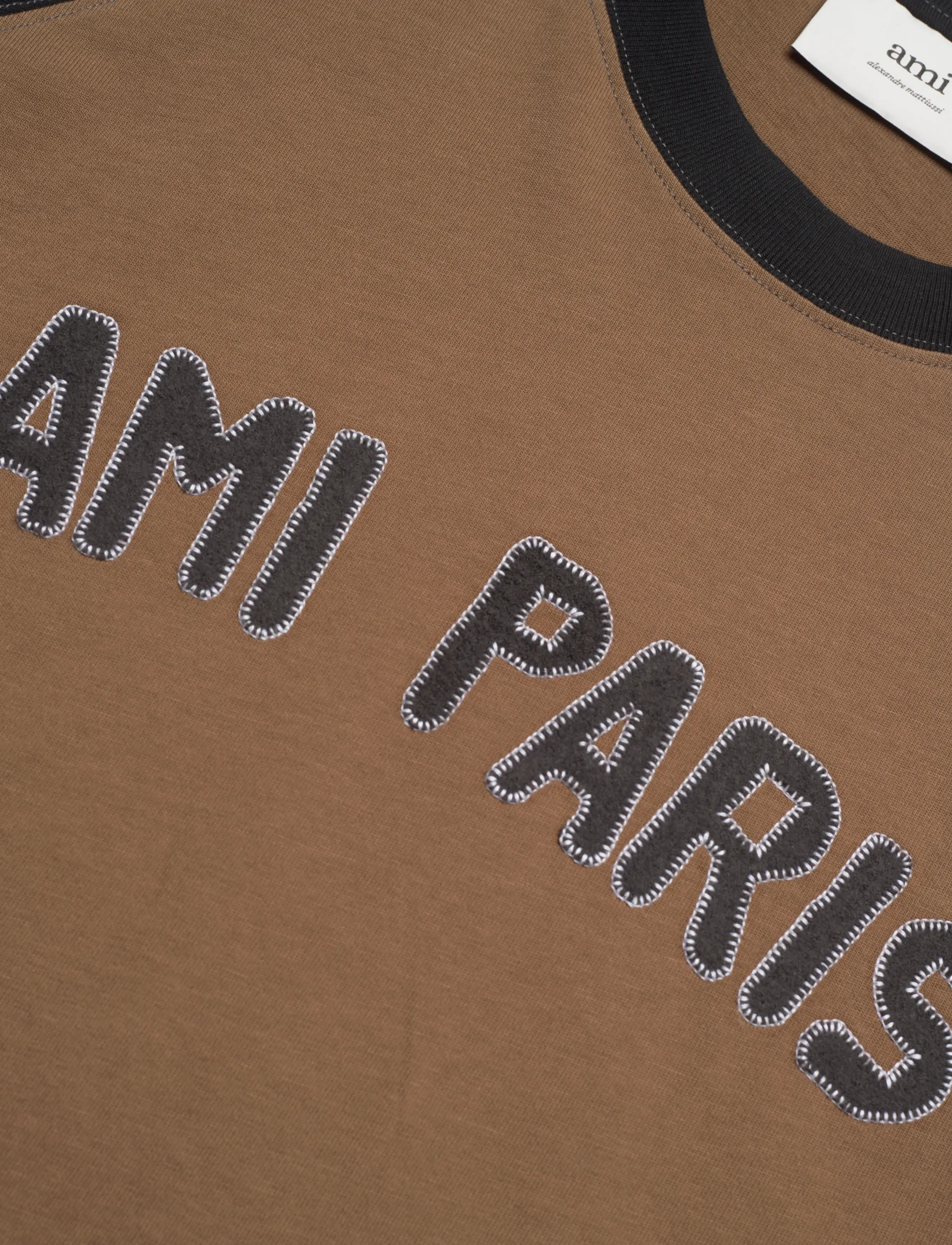 AMI - SHORT SLEEVES TEESHIRT PATCH - kurzärmelig - 2162 : noisette/noir - 3