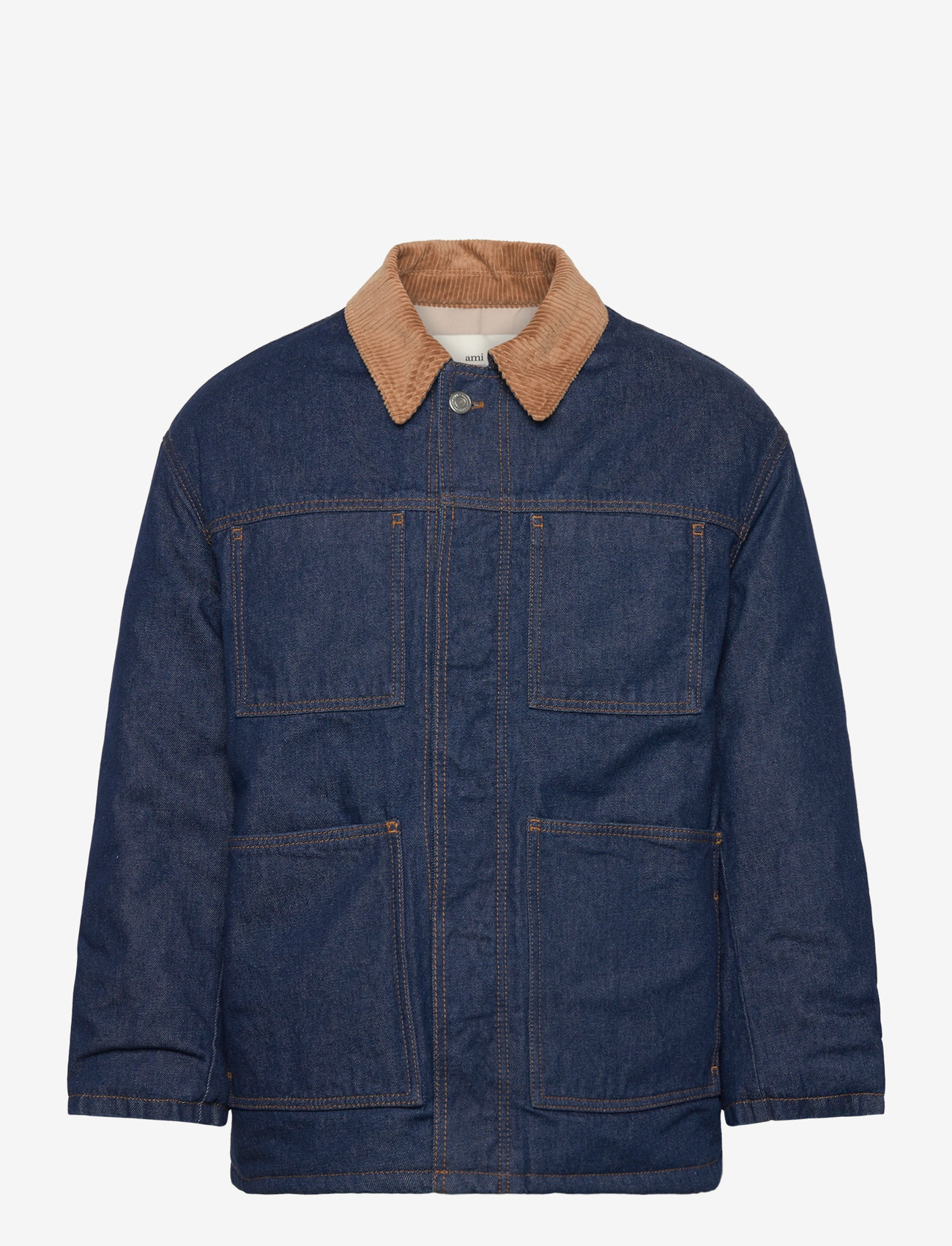AMI - PADDED WORKER JACKET - gefütterte denimjacken - 402 : indigo - 0