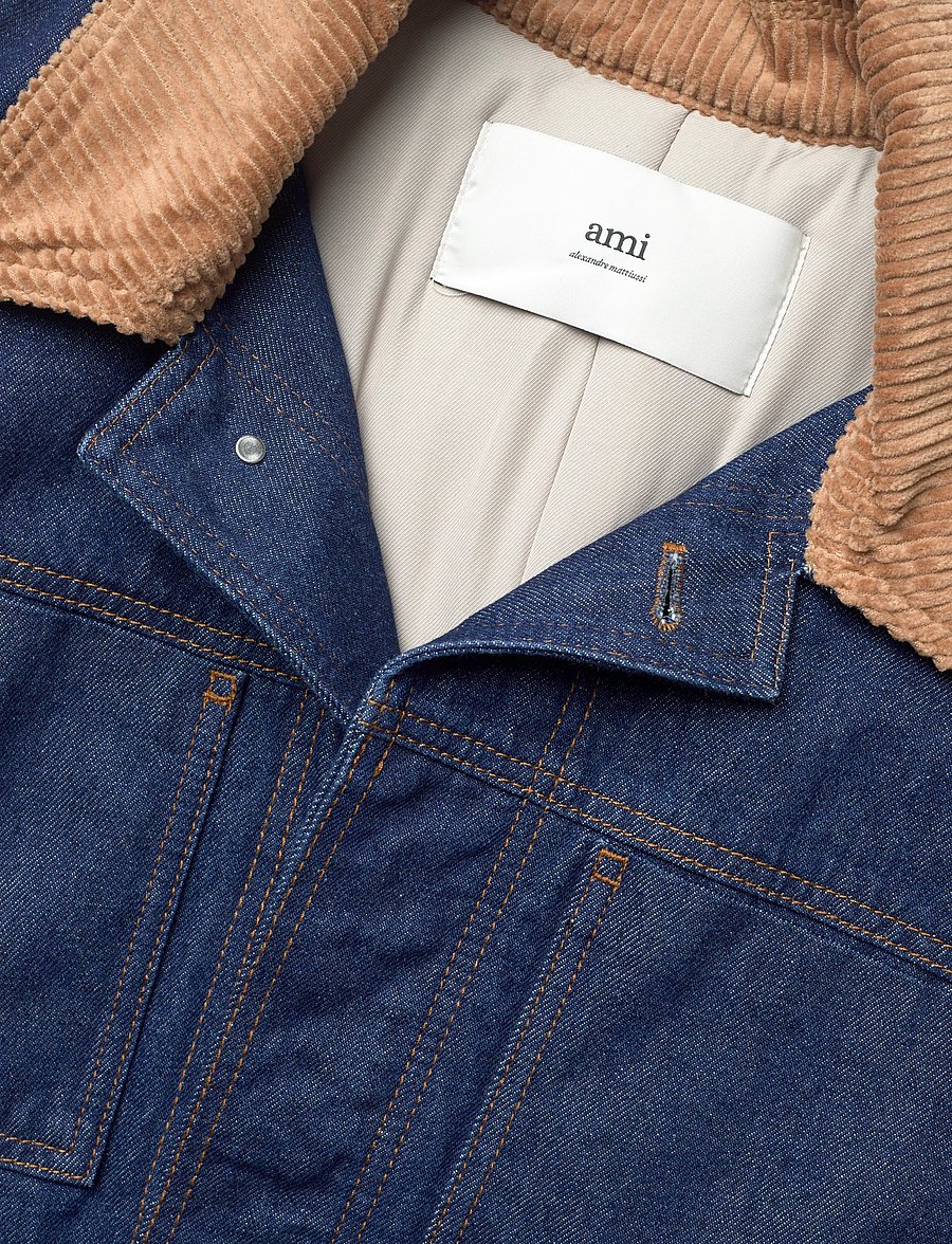 AMI - PADDED WORKER JACKET - lined denim jackets - 402 : indigo - 2