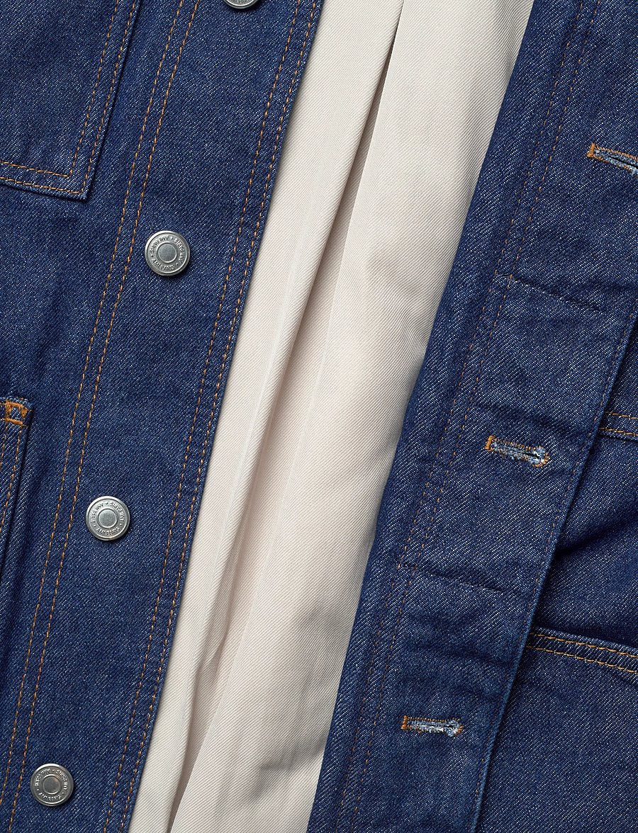 AMI - PADDED WORKER JACKET - lined denim jackets - 402 : indigo - 4