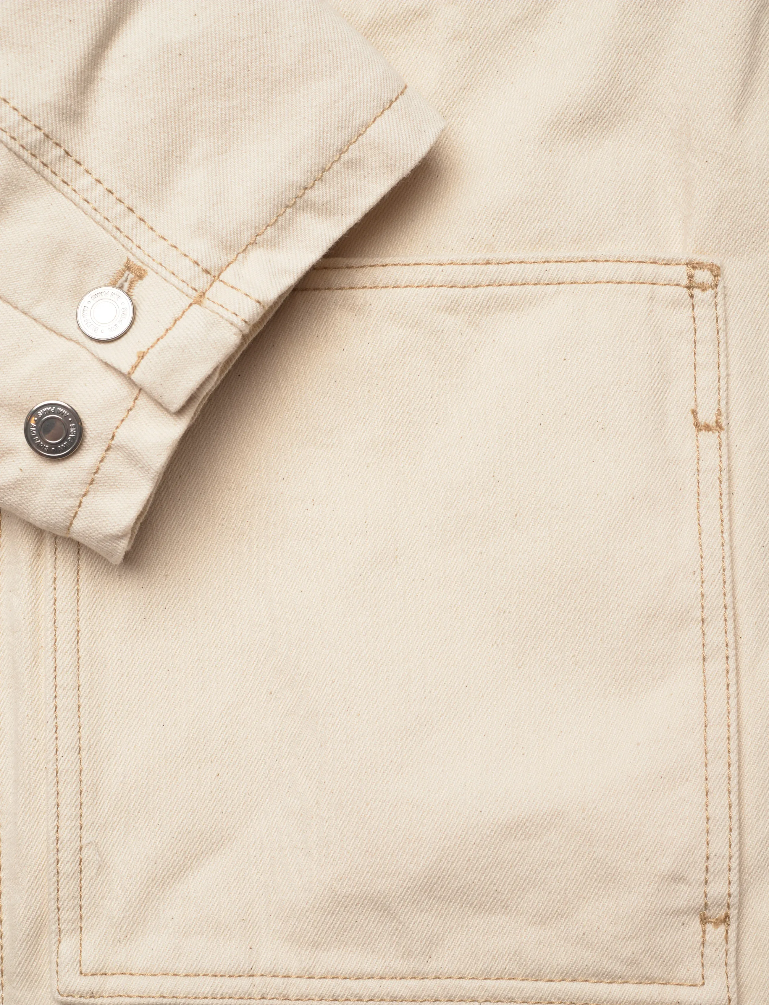 AMI - PADDED WORKER JACKET - gefütterte denimjacken - 150 : ecru - 3
