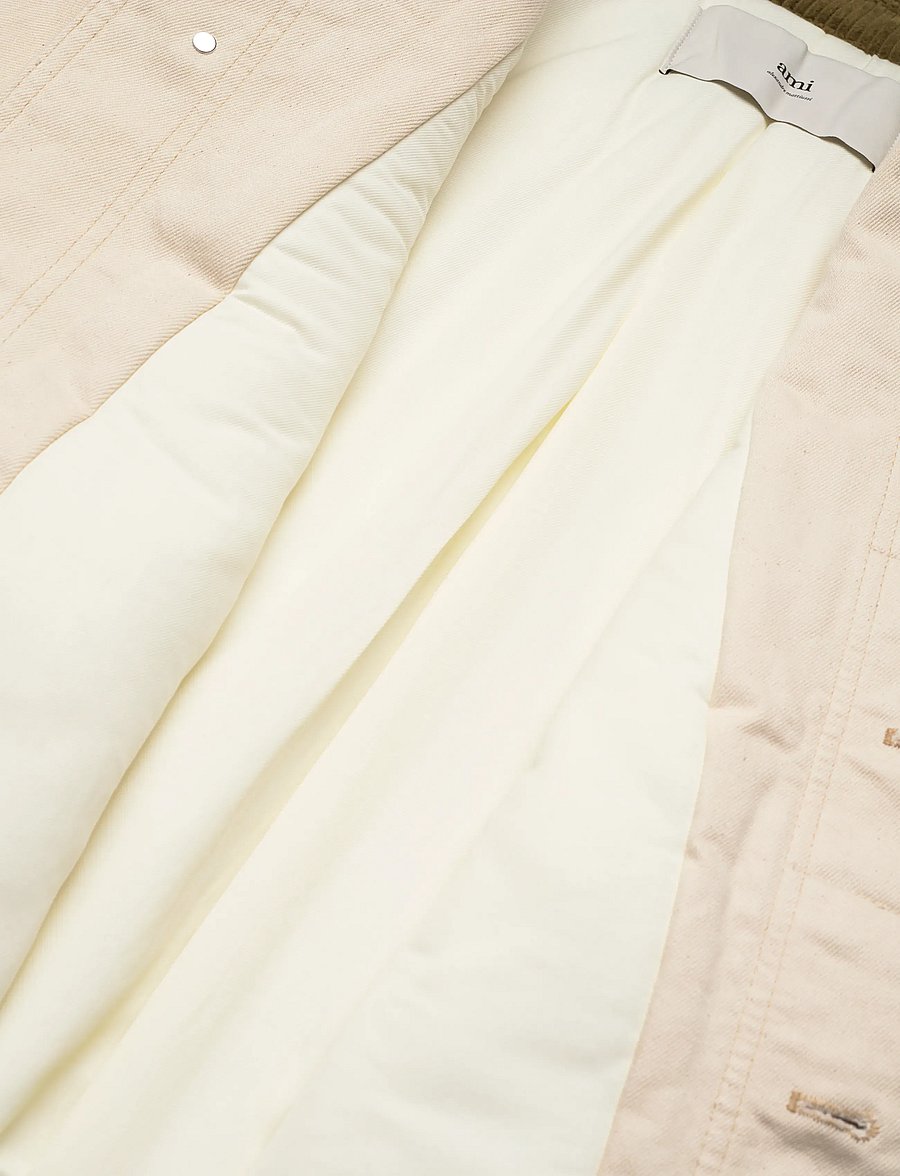 AMI - PADDED WORKER JACKET - lined denim jackets - 150 : ecru - 4