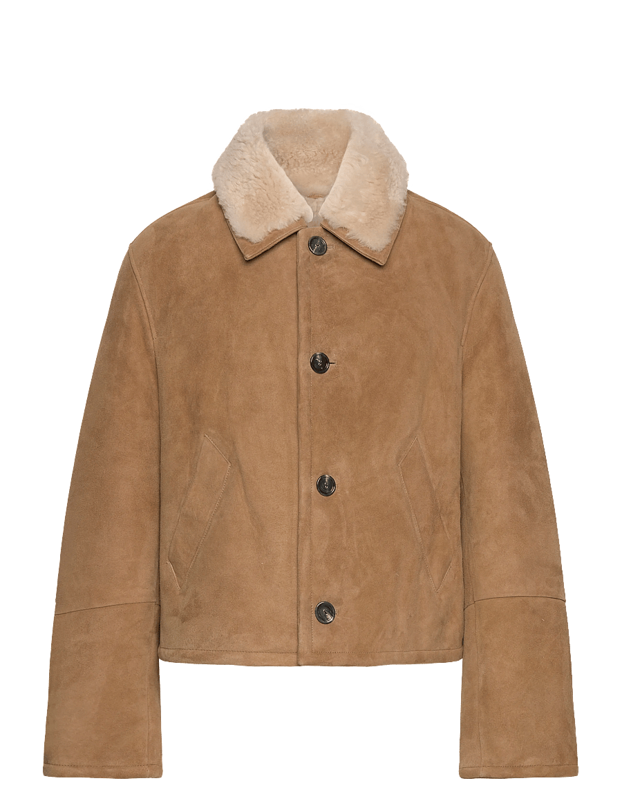 AMI - SHEARLING BUTTONNED JACKET - forårsjakker - 280 : camel - 0
