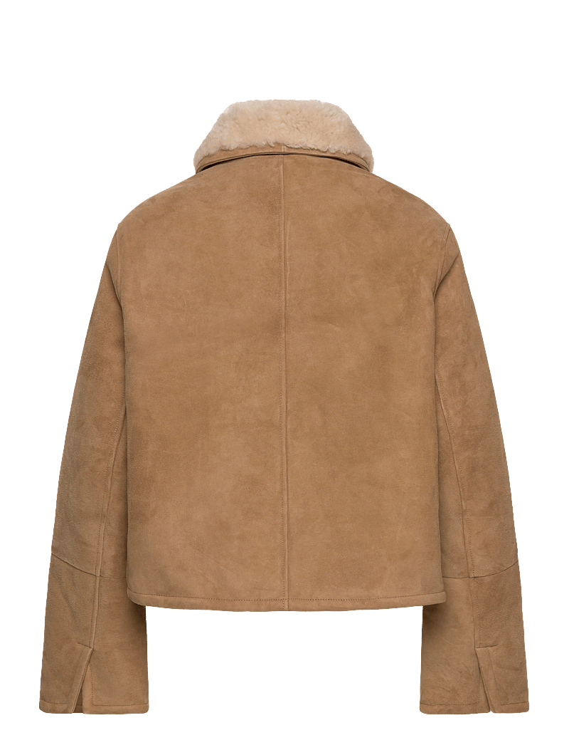 AMI - SHEARLING BUTTONNED JACKET - frühlingsjacken - 280 : camel - 1