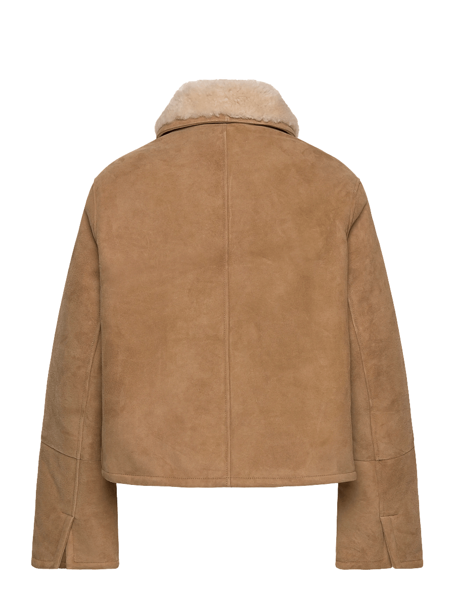 AMI - SHEARLING BUTTONNED JACKET - forårsjakker - 280 : camel - 1