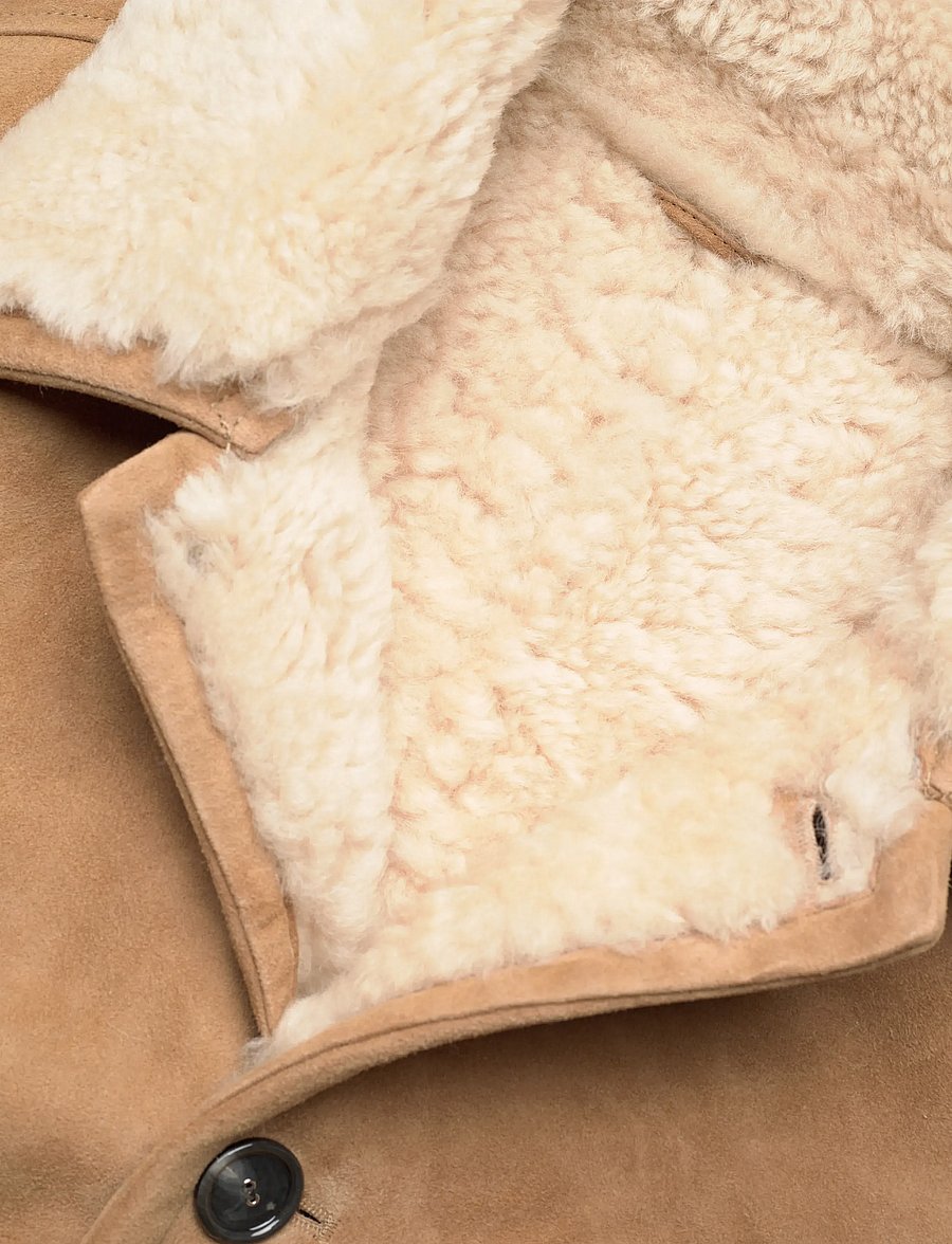 AMI - SHEARLING BUTTONNED JACKET - forårsjakker - 280 : camel - 2