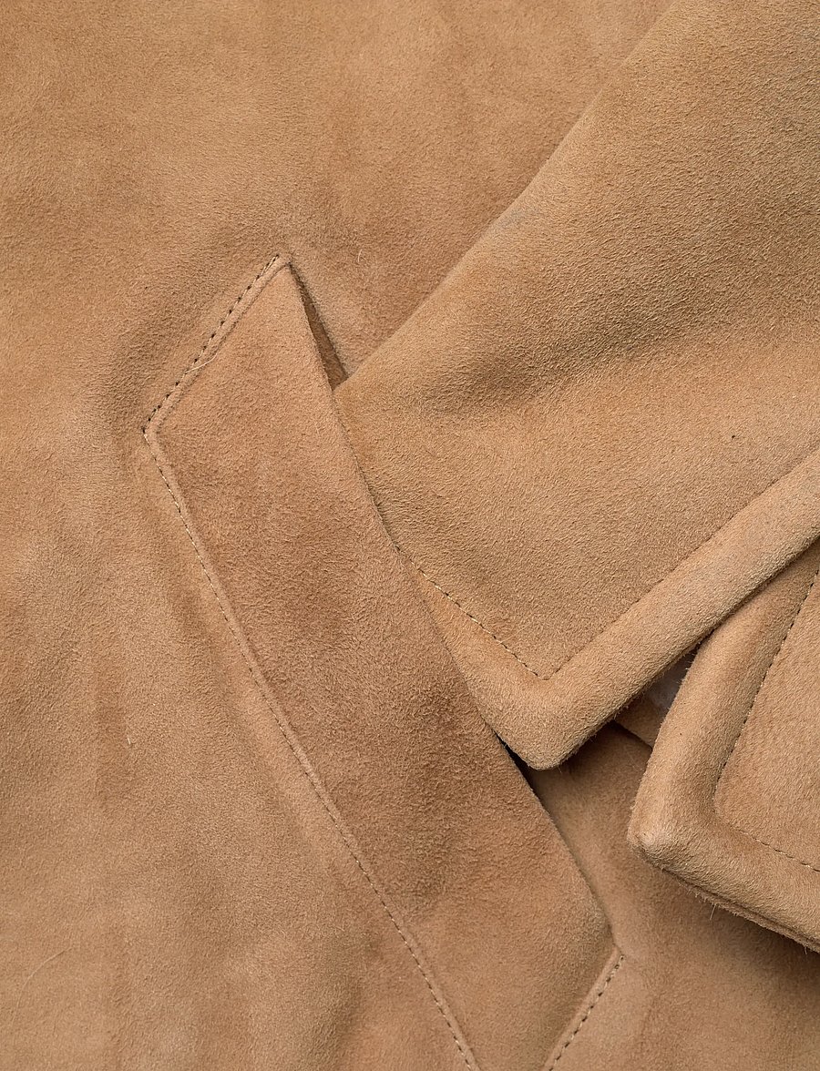 AMI - SHEARLING BUTTONNED JACKET - forårsjakker - 280 : camel - 3
