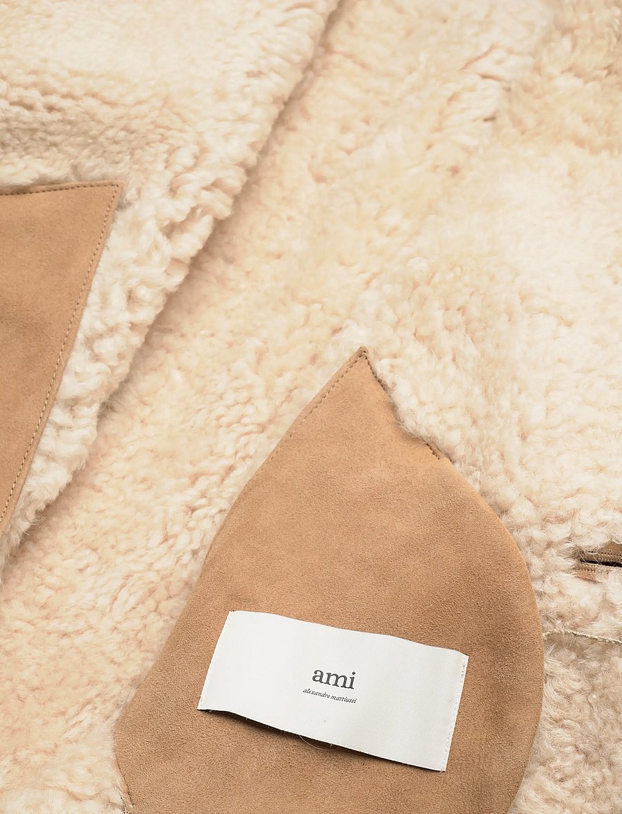 AMI - SHEARLING BUTTONNED JACKET - forårsjakker - 280 : camel - 4