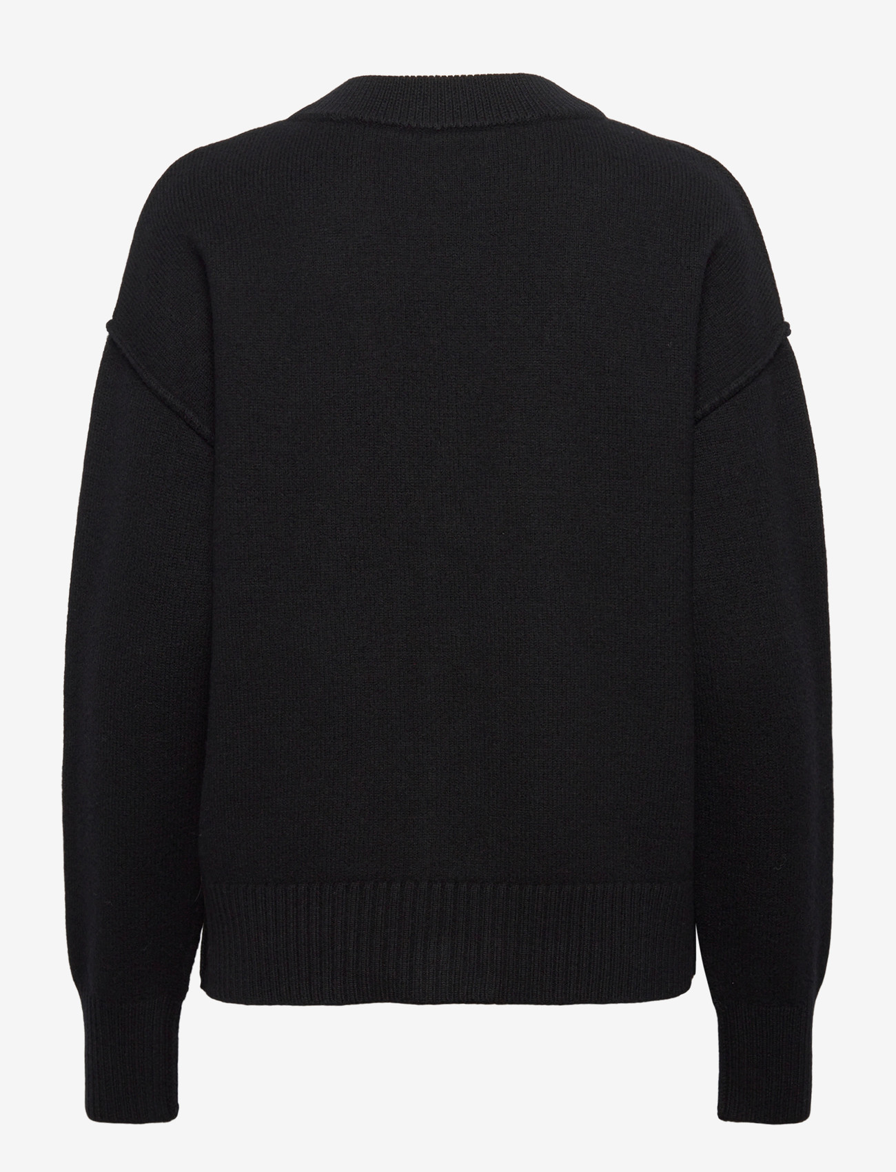 AMI - CARDIGAN WITH CONTRASTED AMI DE COEUR - kardiganid - 009 : noir/rouge - 1