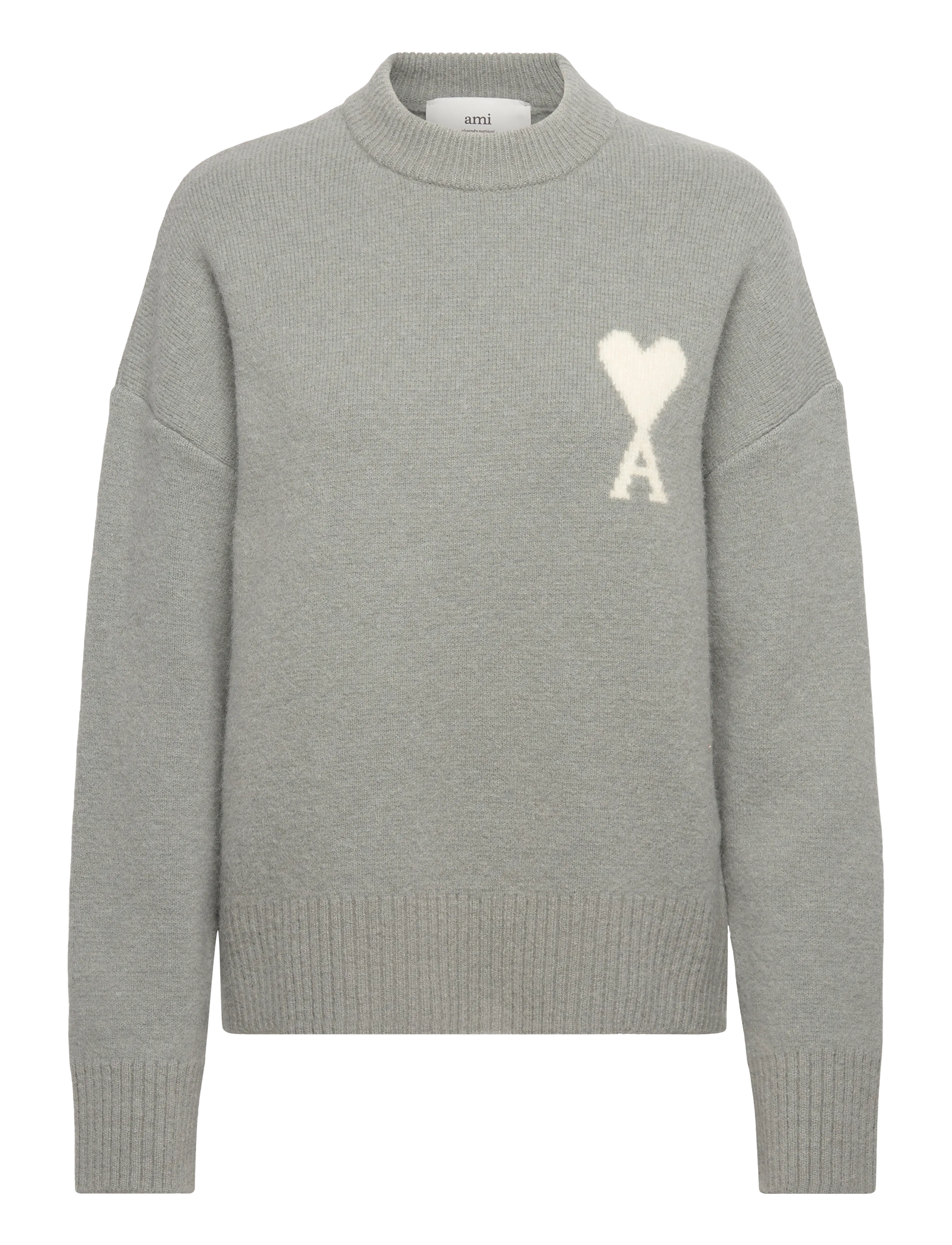 AMI - AMI DE COEUR CREWNECK SWEATER - 058 : gris/ecru - 0