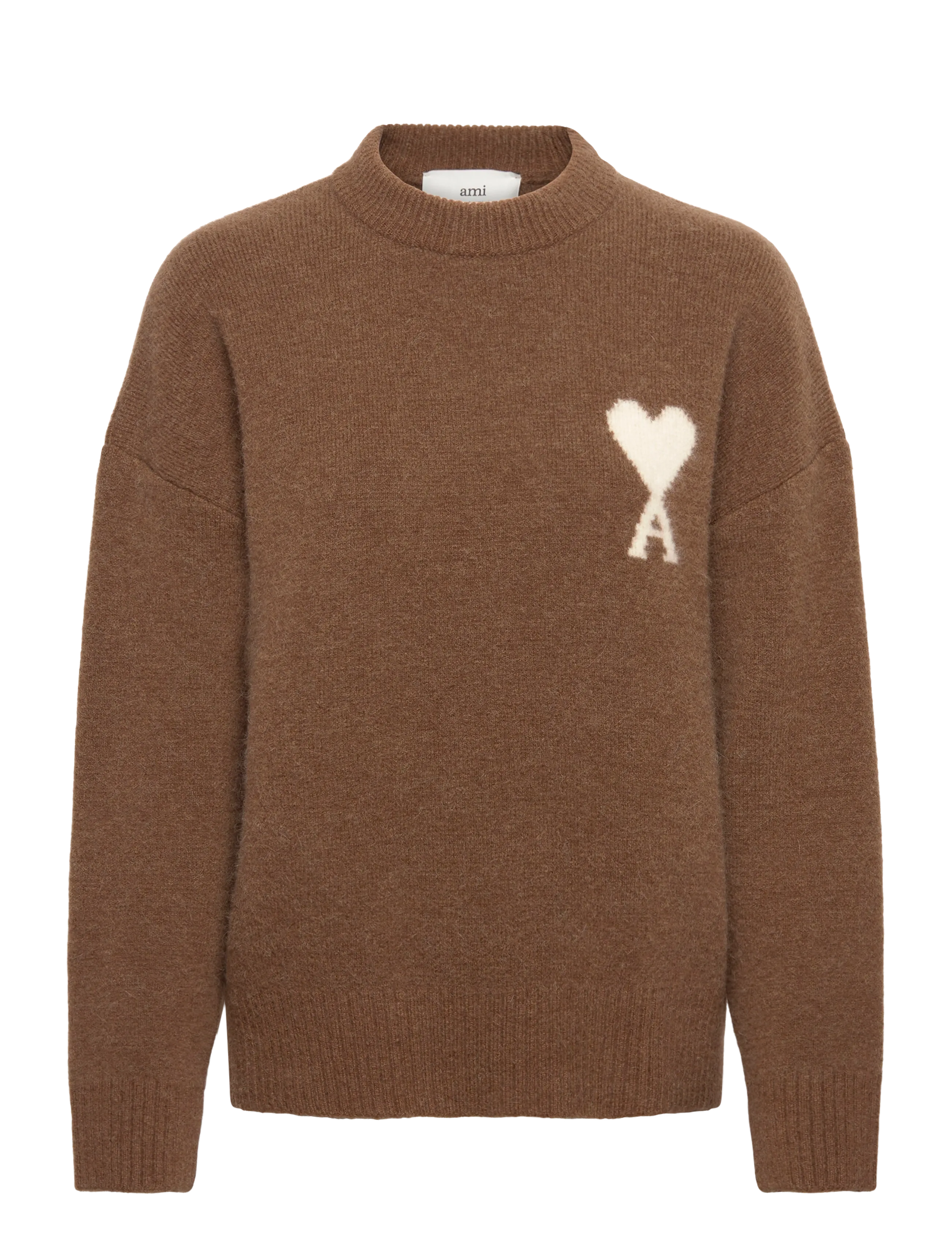 AMI AMI DE COEUR CREWNECK SWEATER - Designers - 217 : NOISETTE/ECRU / brown