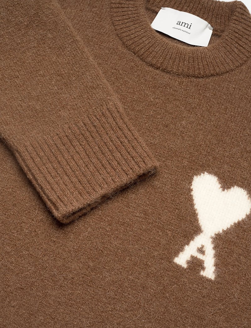 AMI - AMI DE COEUR CREWNECK SWEATER - pullover - 217 : noisette/ecru - 2