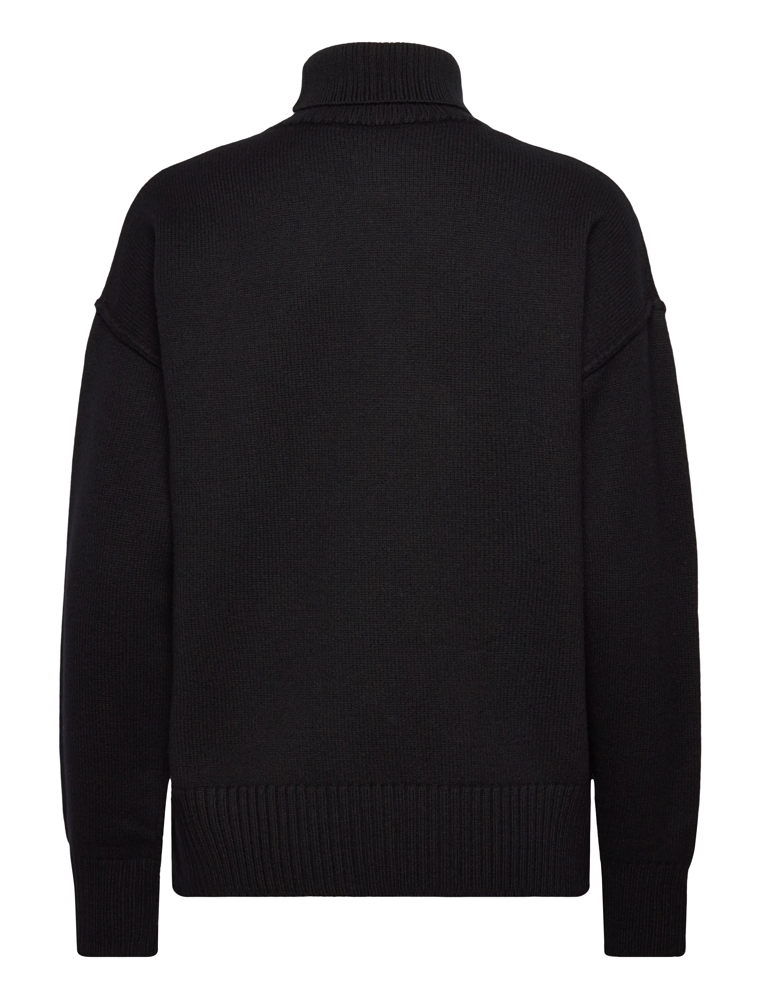 AMI - FUNNEL NECK SWEATER WITH CONTRASTED AMI DE COEUR - rolkraagtruien - 009 : noir/rouge - 1