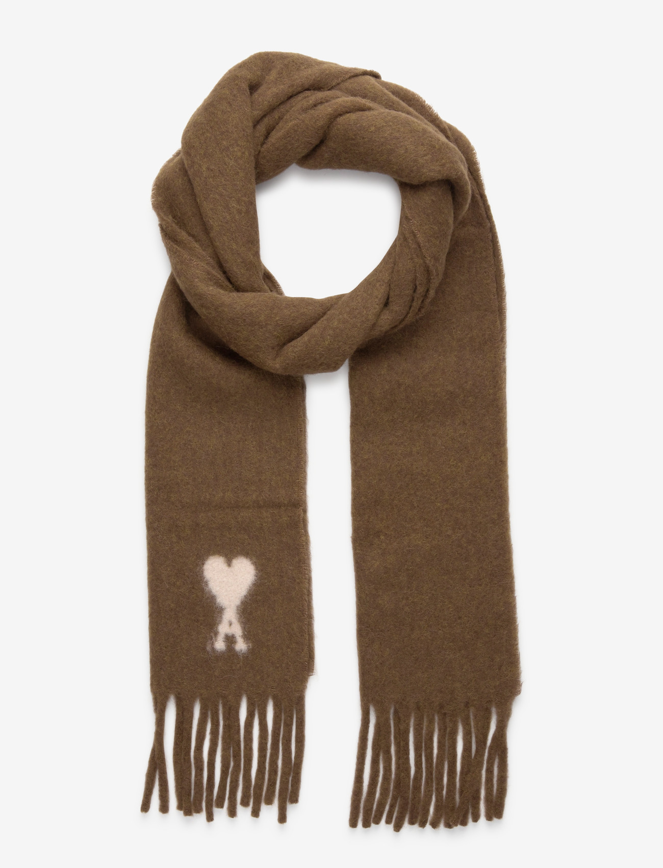AMI - OFF WHITE AMI DE COEUR SCARF - alltags-style - 216 : noisette - 0