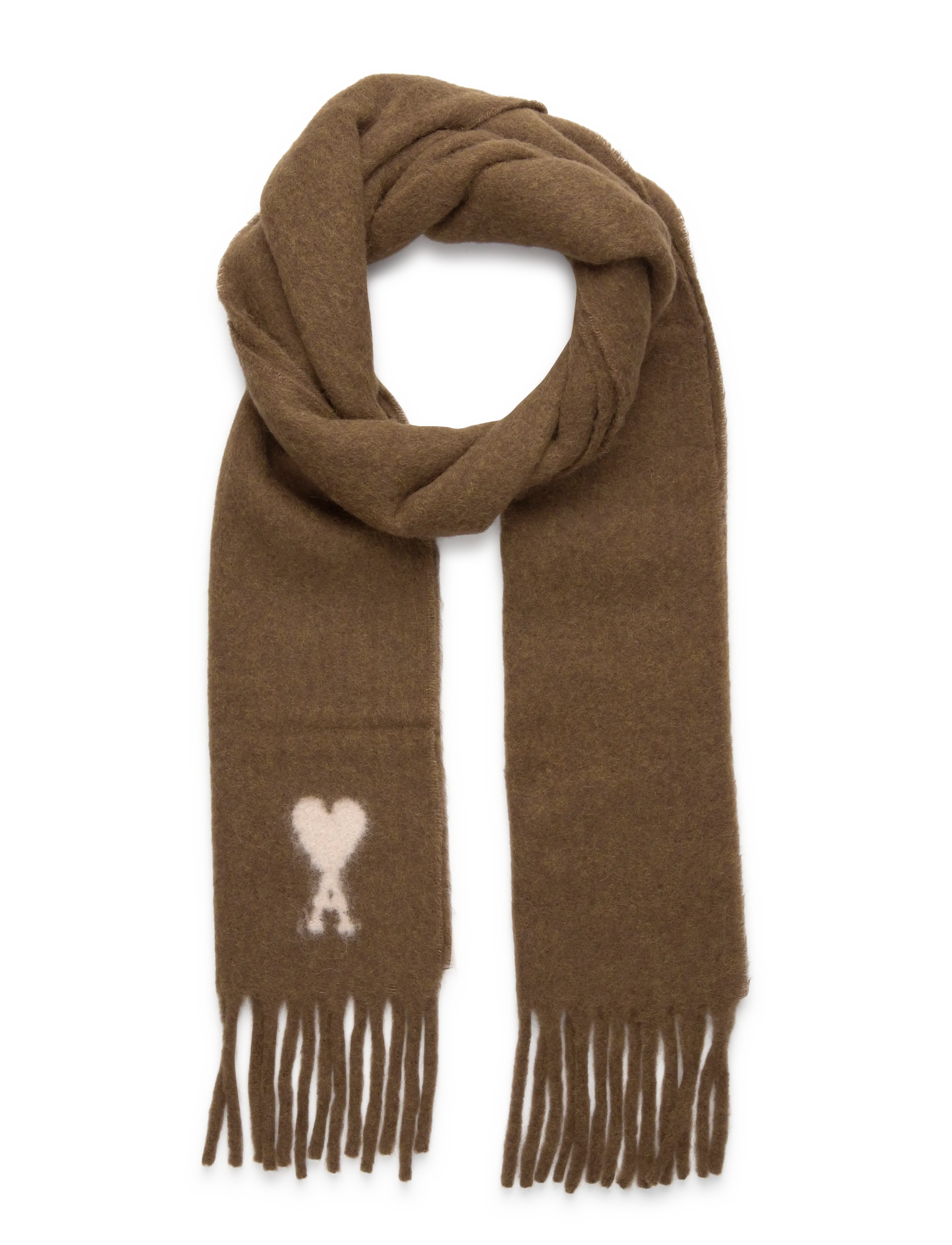 AMI OFF WHITE AMI DE COEUR SCARF - Accessoires - 216 : NOISETTE / brown