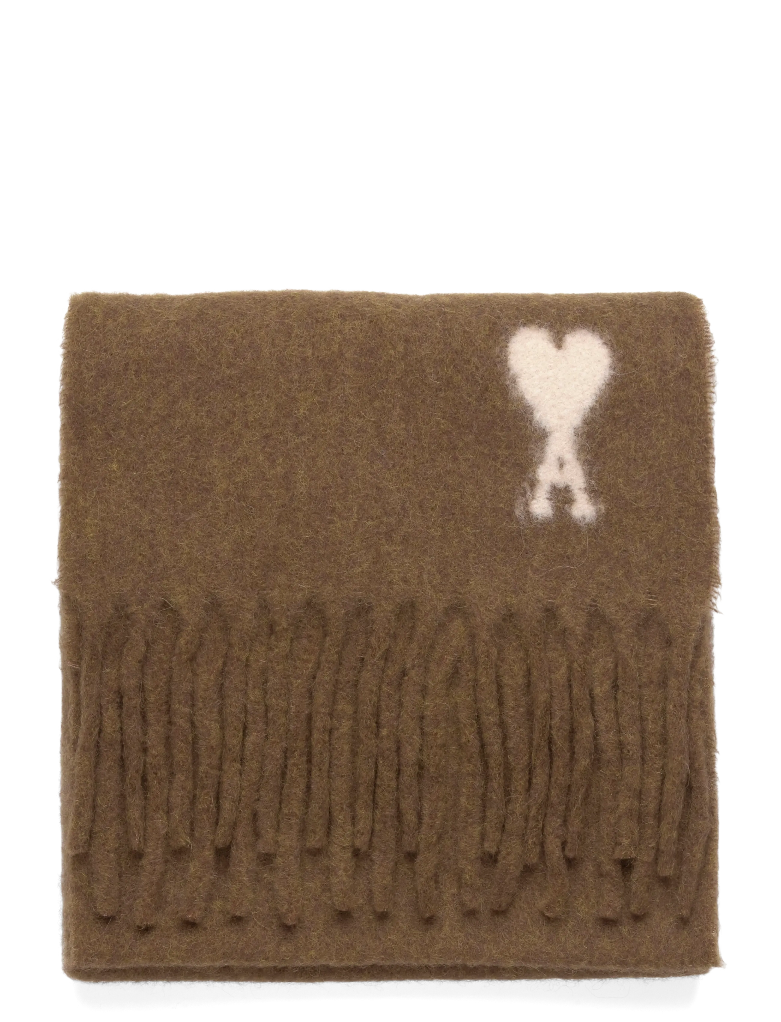 AMI - OFF WHITE AMI DE COEUR SCARF - 216 : noisette - 1