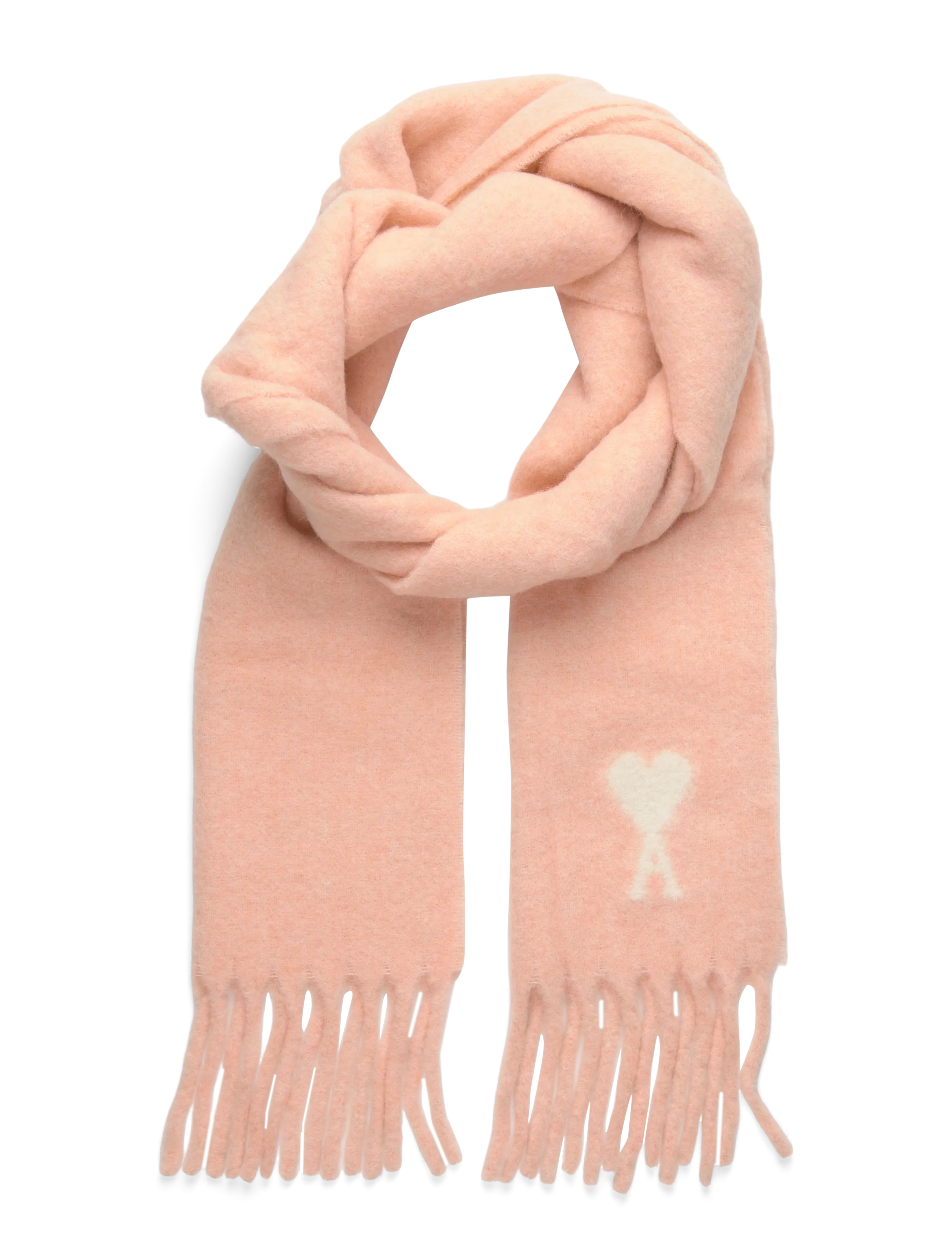 AMI OFF WHITE AMI DE COEUR SCARF - AMI - 680 : POUDRE / pink/rose