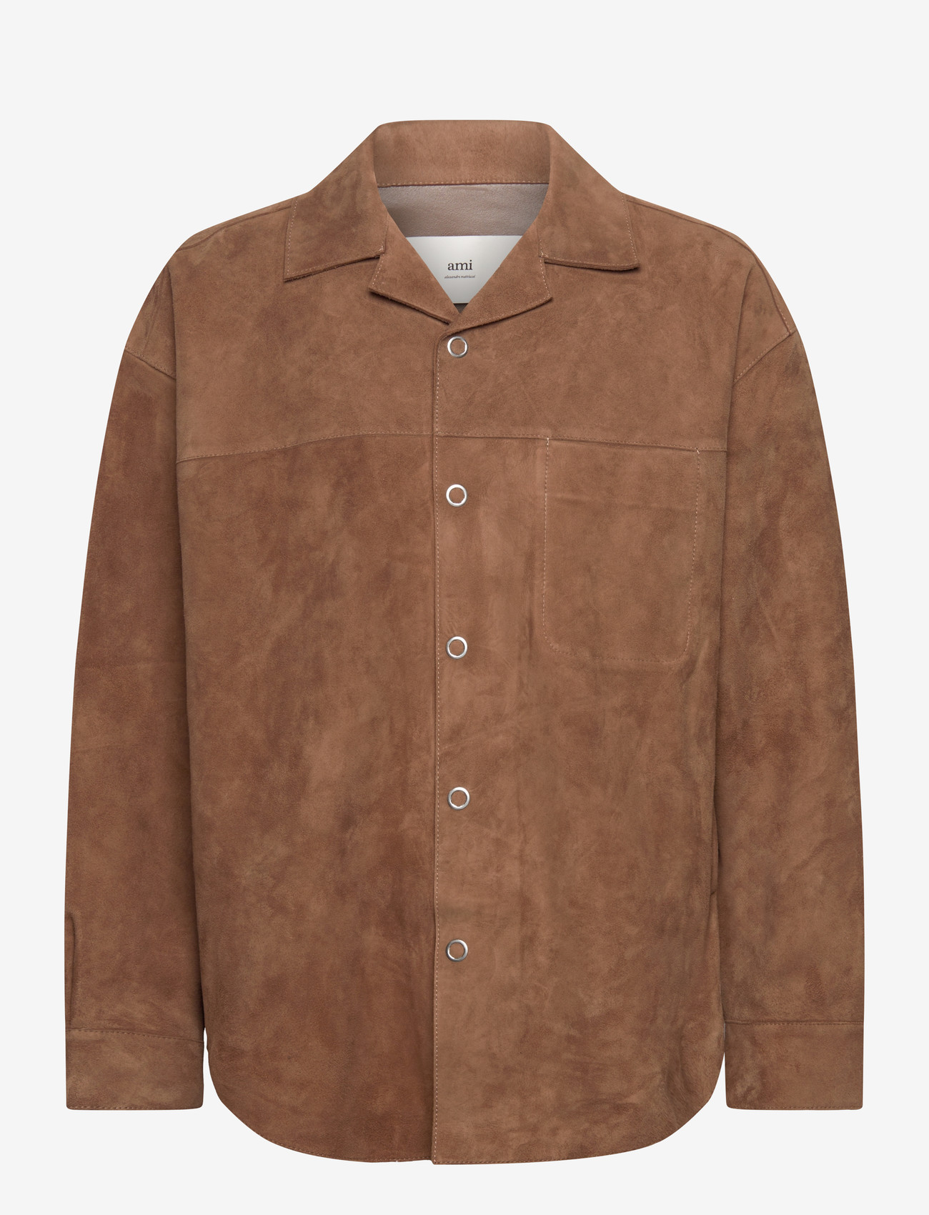 AMI - LEATHER OVERSHIRT - casual - 216 : noisette - 0
