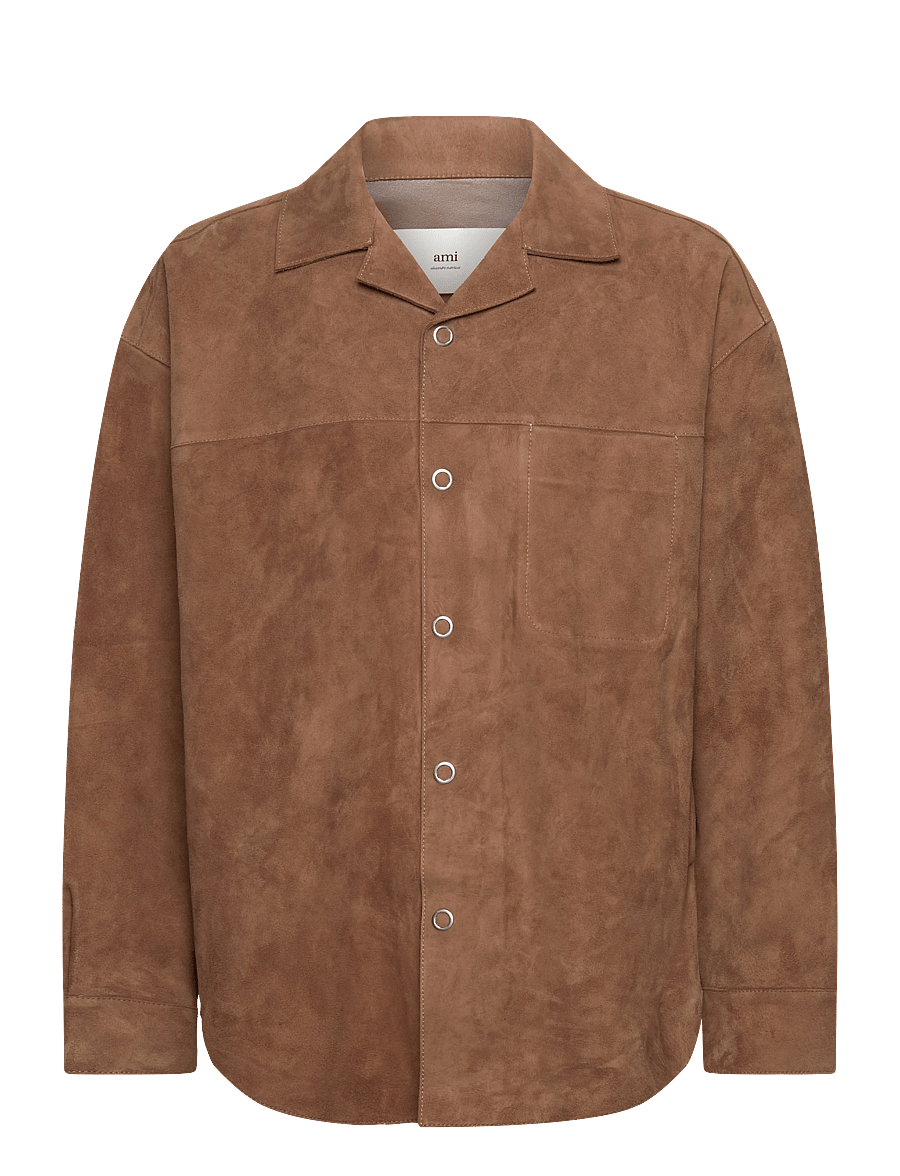 AMI - LEATHER OVERSHIRT - Überhemden - 216 : noisette - 0