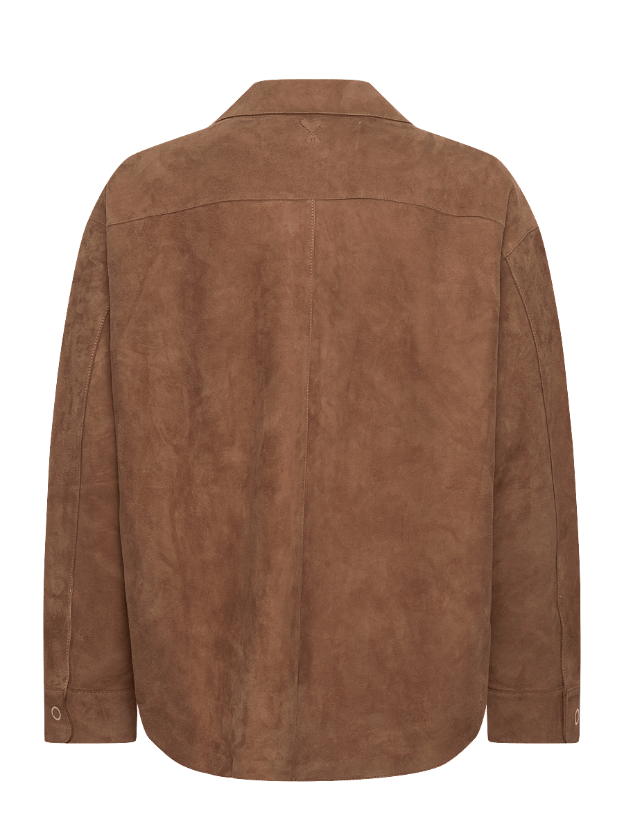 AMI - LEATHER OVERSHIRT - Überhemden - 216 : noisette - 1