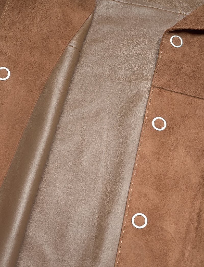 AMI - LEATHER OVERSHIRT - casual - 216 : noisette - 3