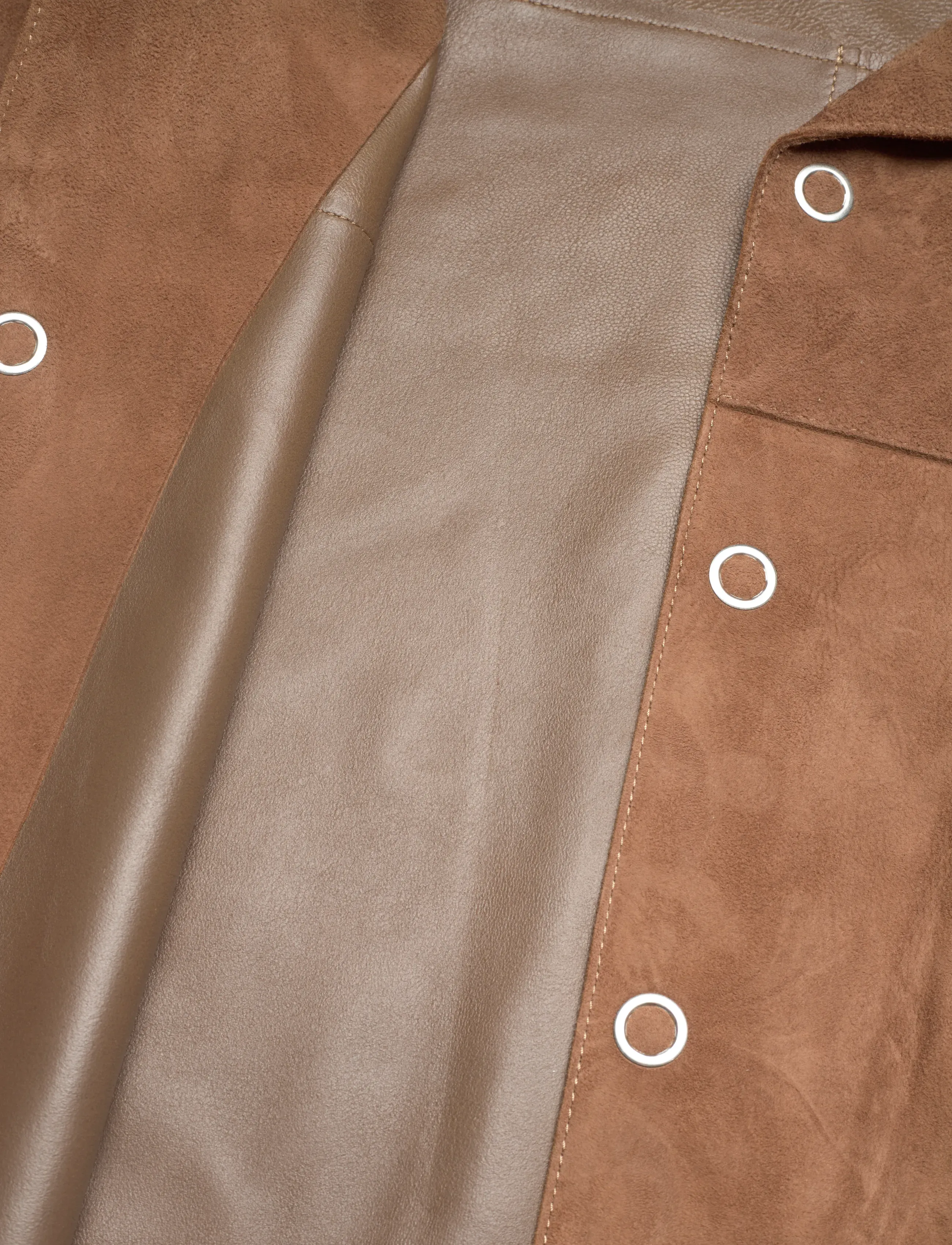 AMI - LEATHER OVERSHIRT - overshirts - 216 : noisette - 3