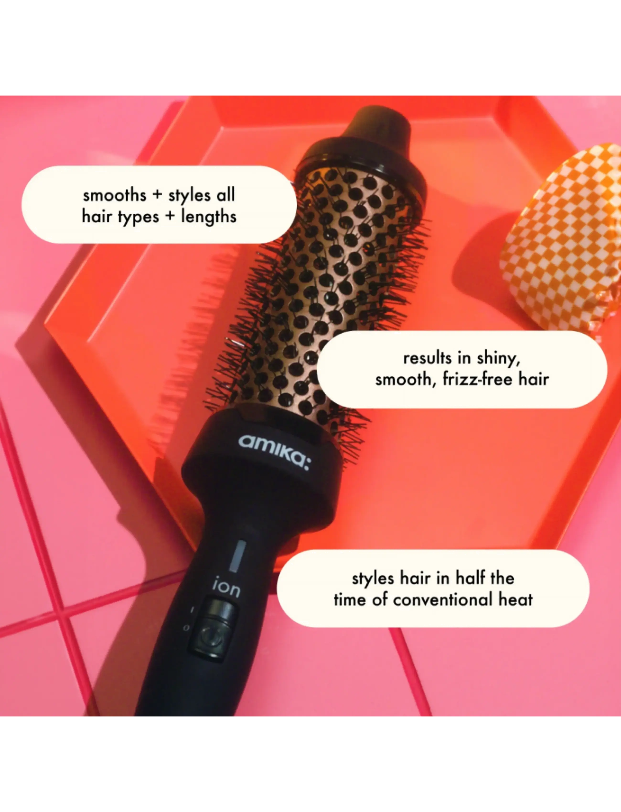 AMIKA - Bombshell Blowout Thermal Brush Rose Gold - stylingborste - clear - 3