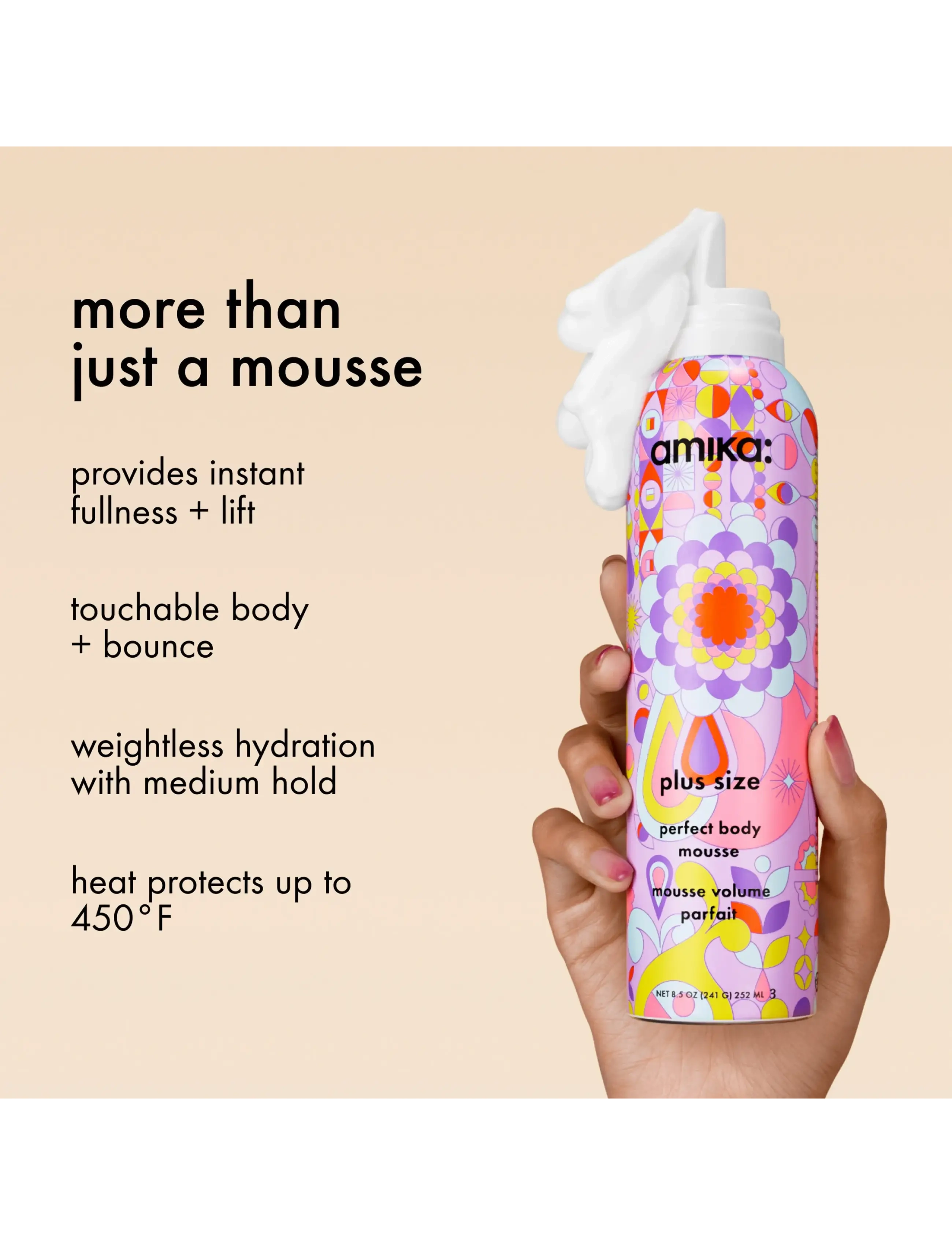 AMIKA - Plus Size Volume & Body Mousse - plaukų putos - no color - 2