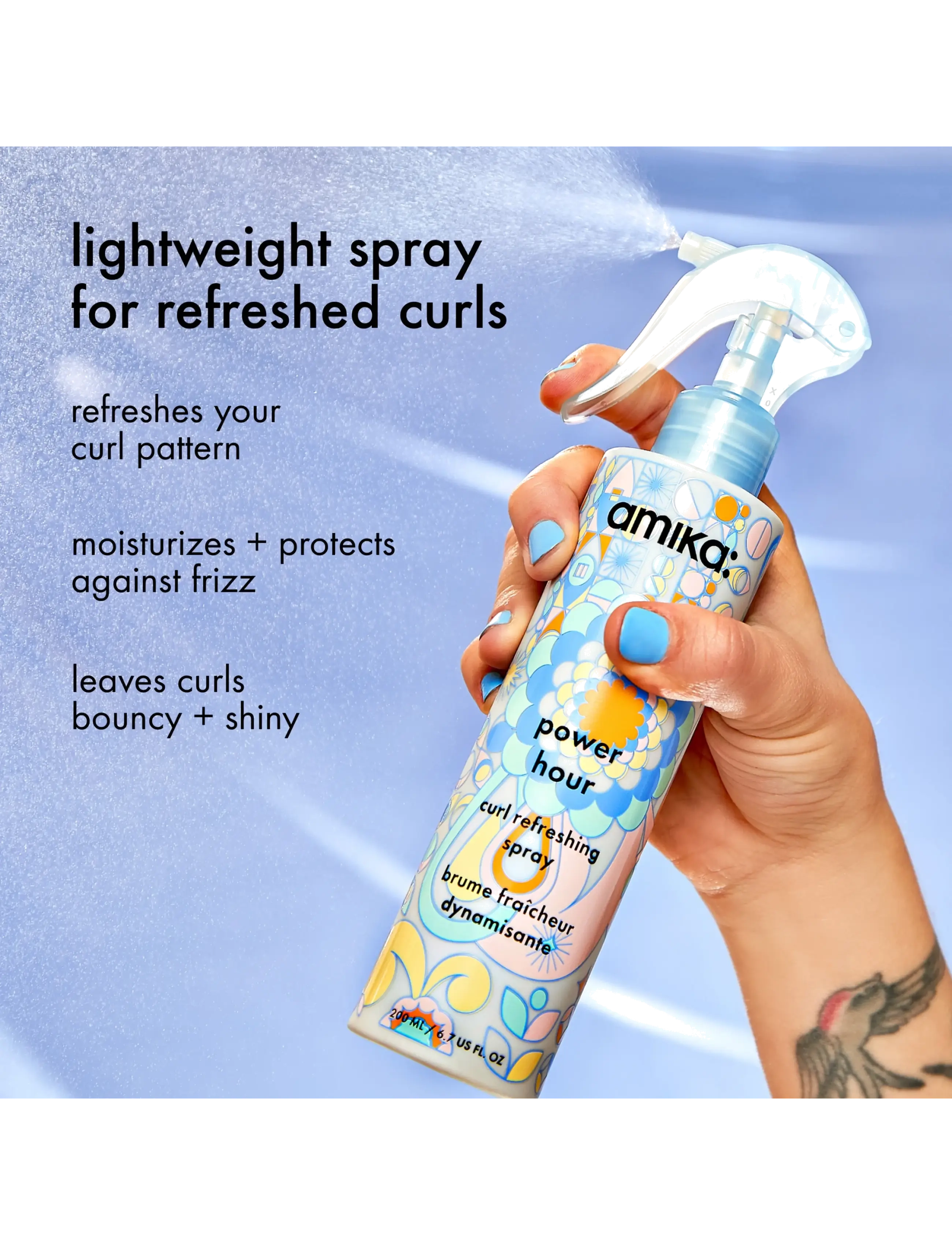 Amika Power Hour Curl Refreshing Spray hårspray dam – bild 3