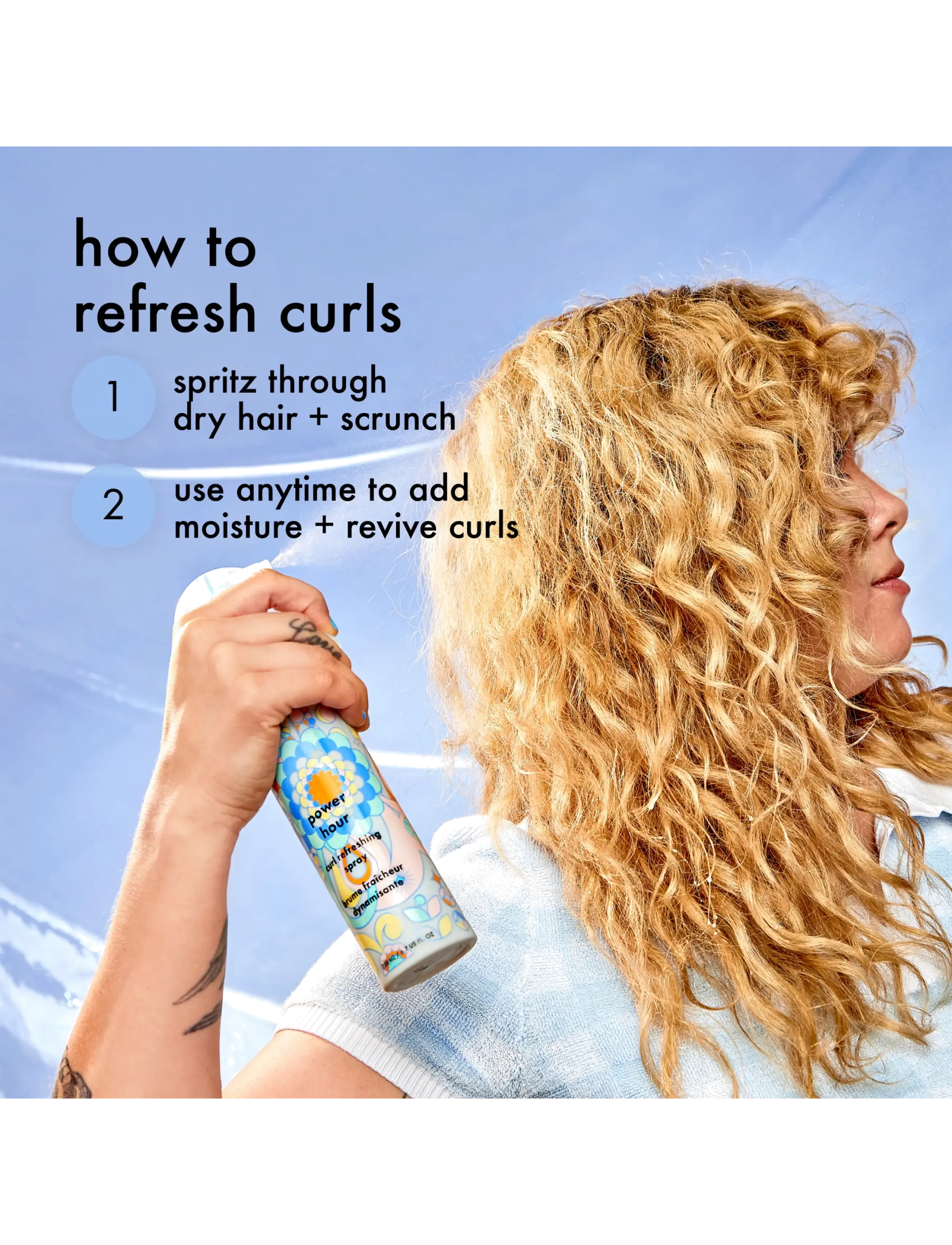 Amika Power Hour Curl Refreshing Spray hårspray dam – bild 4