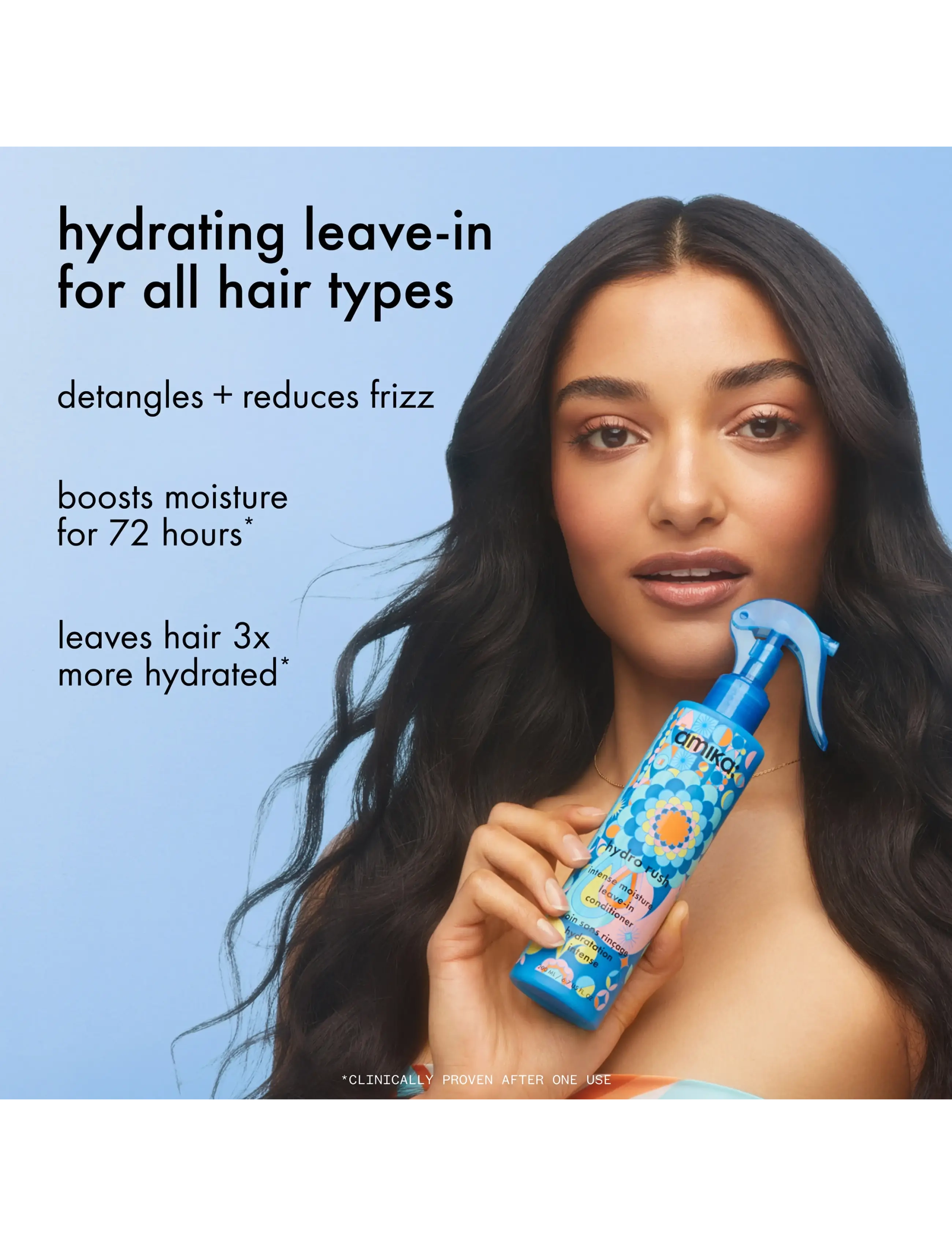 Amika Hydro Rush Intense Moisture Leavein Conditioner balsamsspray dam – bild 3
