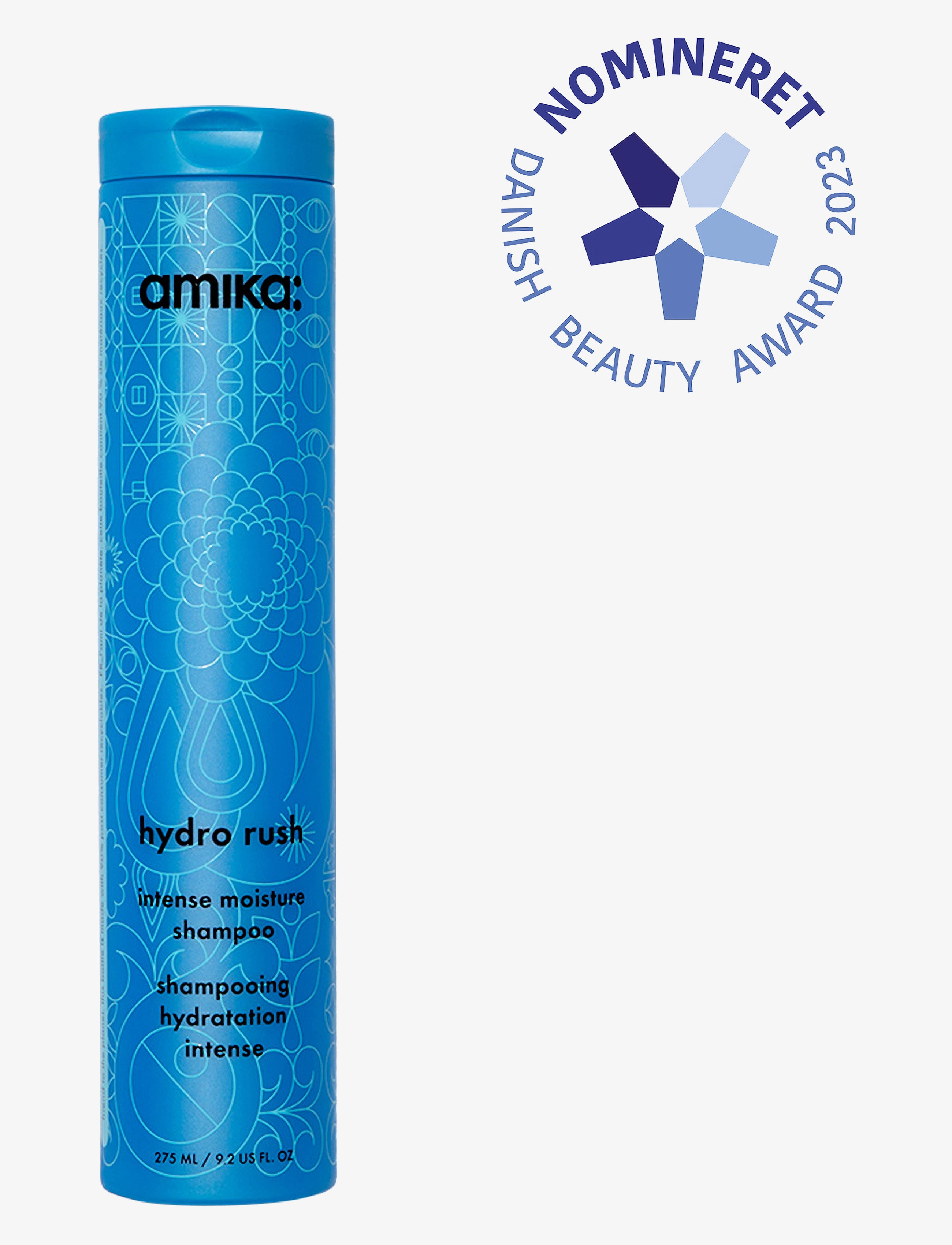 AMIKA Hydro Rush Intense Moisture Shampoo, Shampoo, Nude, Str: 275 ml