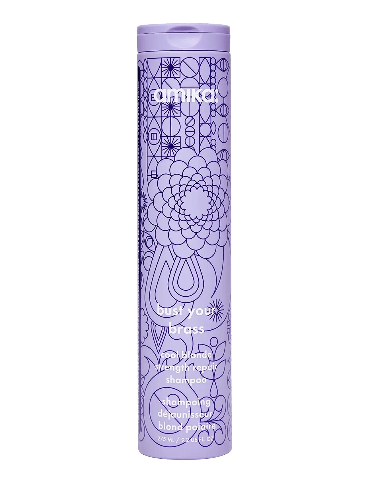 AMIKA Bust Your Brass Cool Blonde Repair Shampoo - Purple - 275 ML