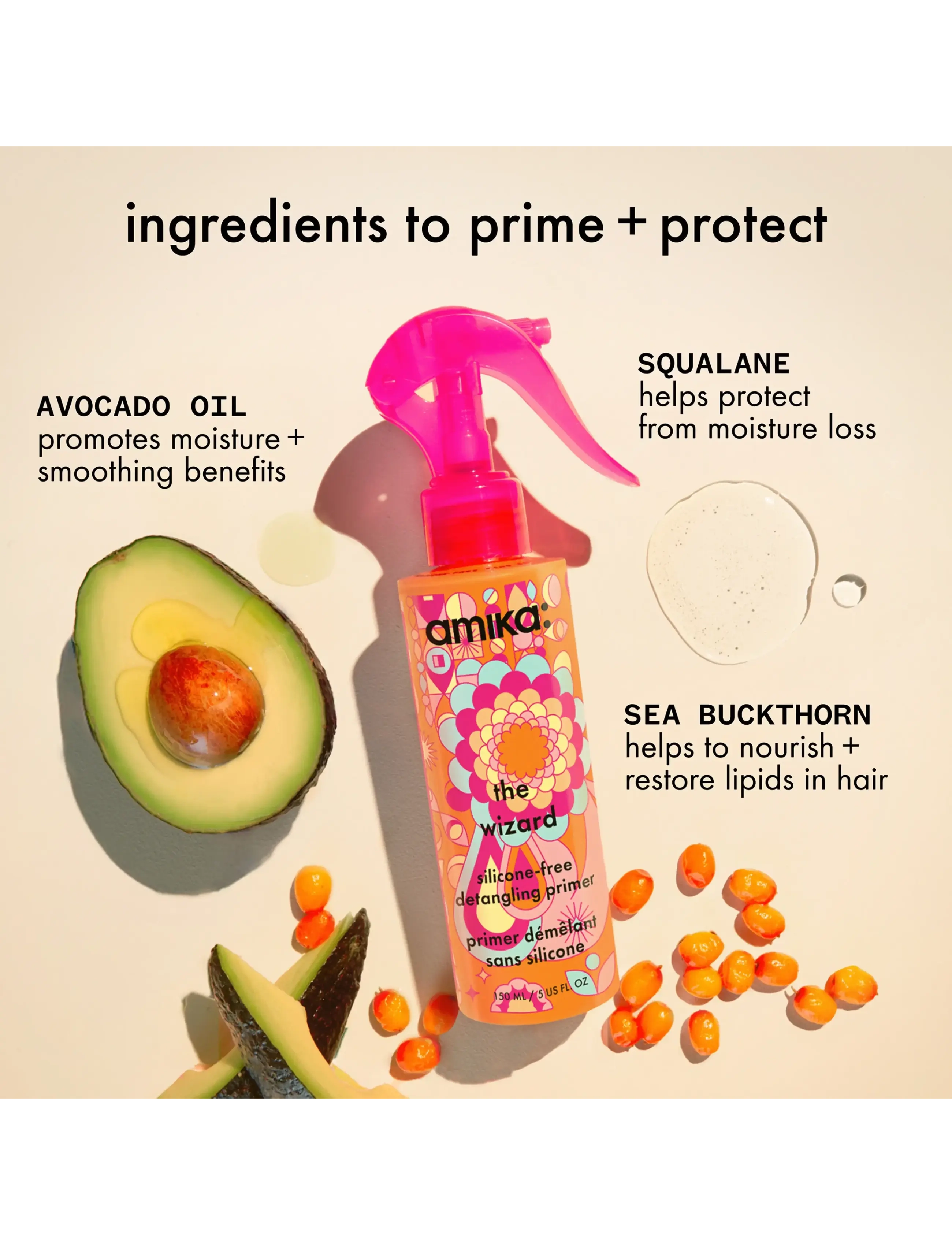 AMIKA - The Wizard Silicone-Free Detangling Hair Primer - hooldusvahendid - no color - 3